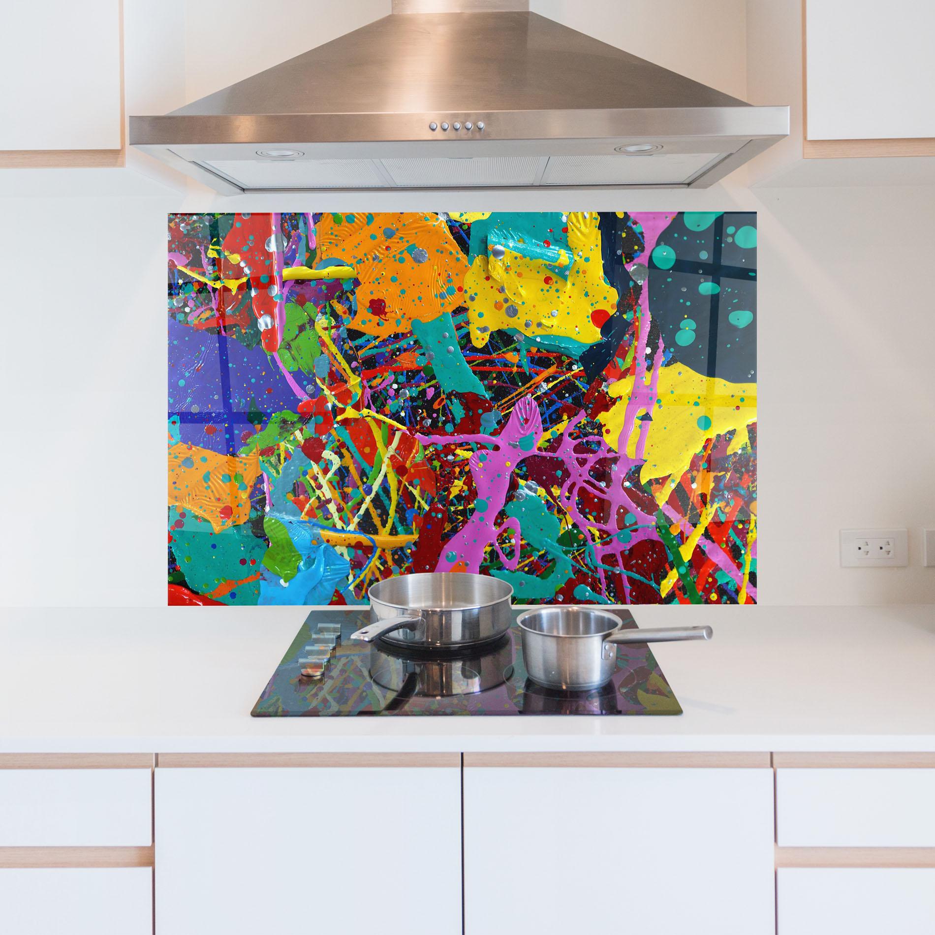 Küchenrückwand Glas Dark Panorama mockup 5