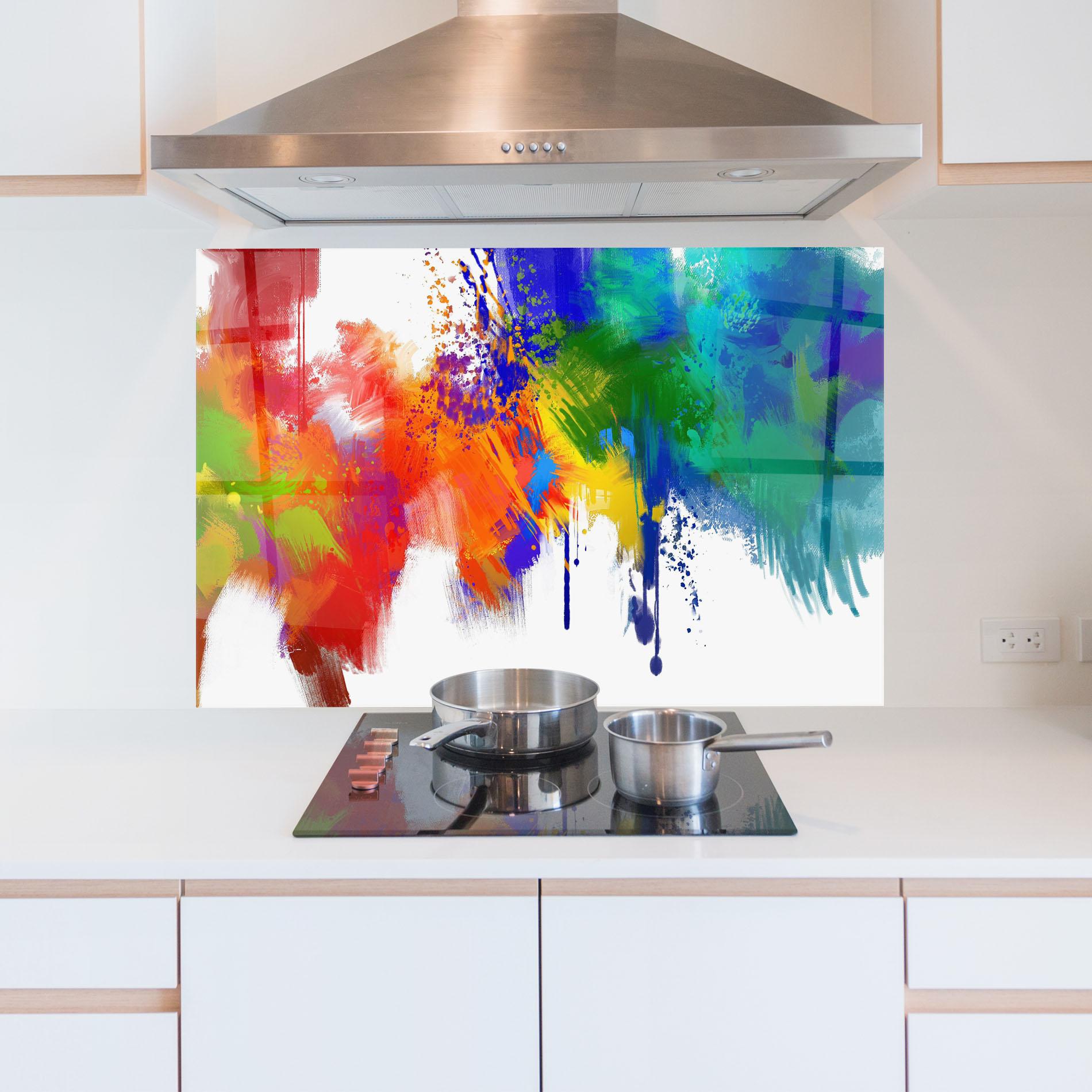 Küchenrückwand Glas Paint Stroke mockup 5