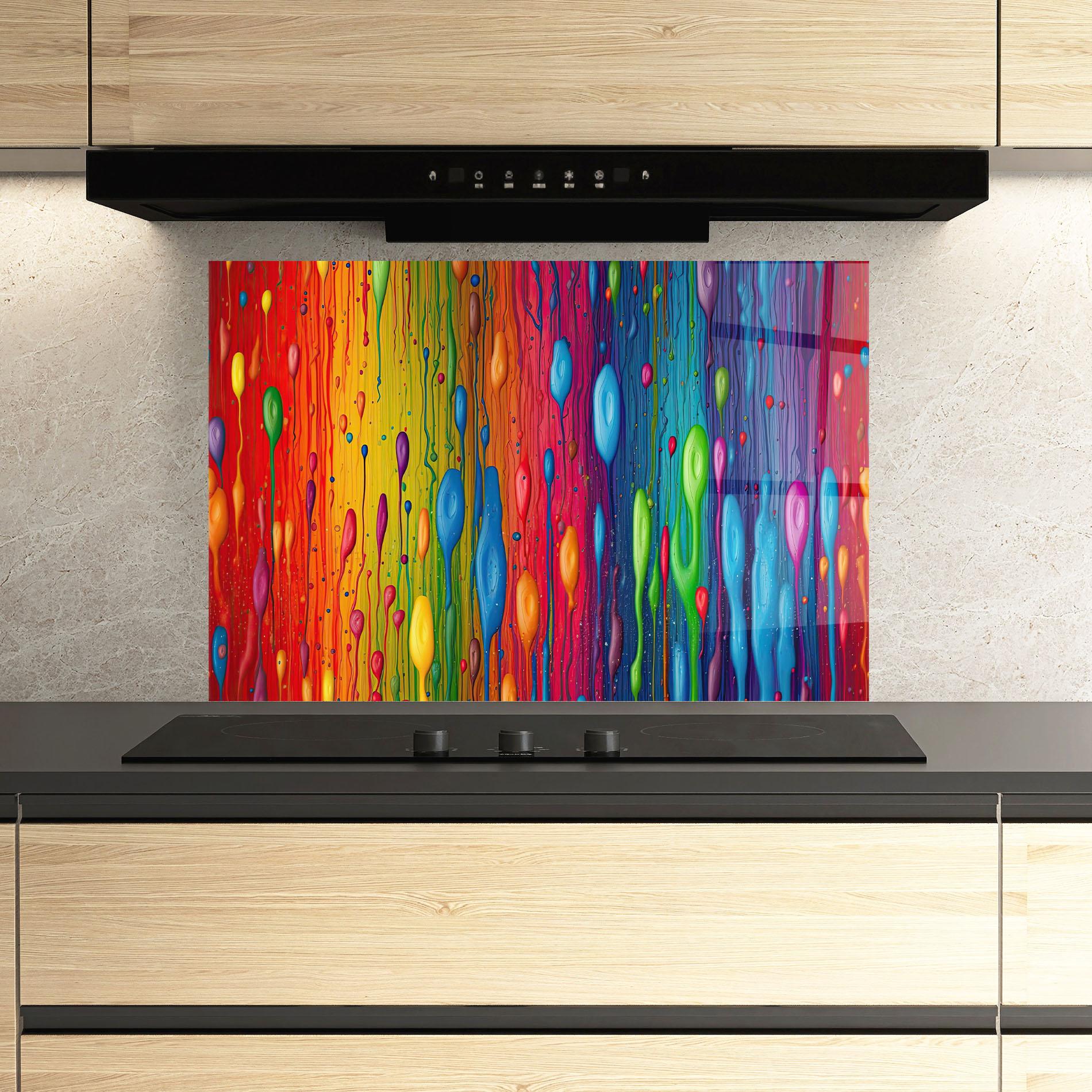 Küchenrückwand Glas Abstract Rainbow Pattern mockup 3