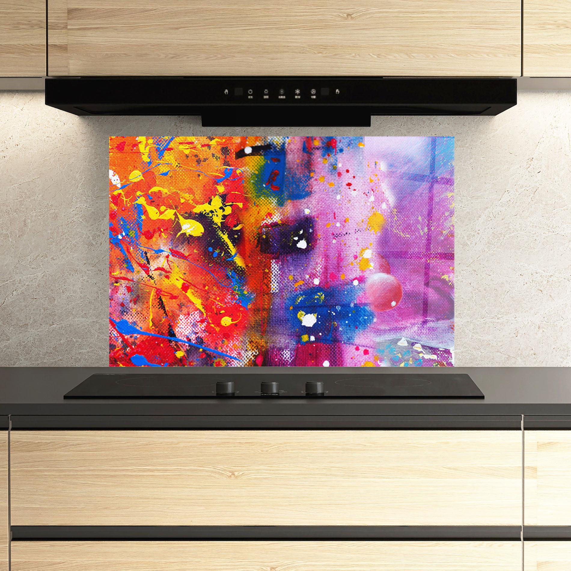 Küchenrückwand Glas Art Panorama mockup 3