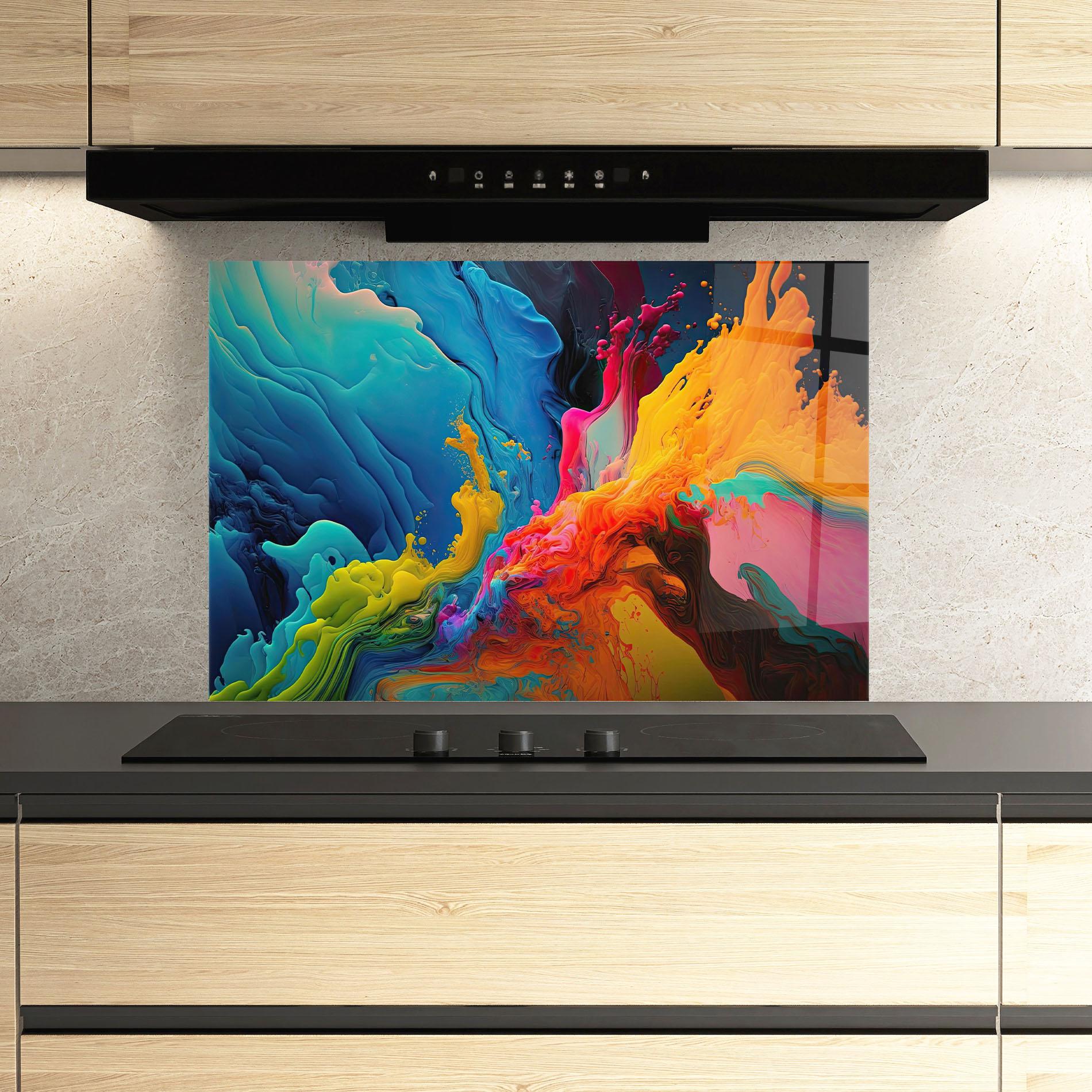 Küchenrückwand Glas Color Floating mockup 3