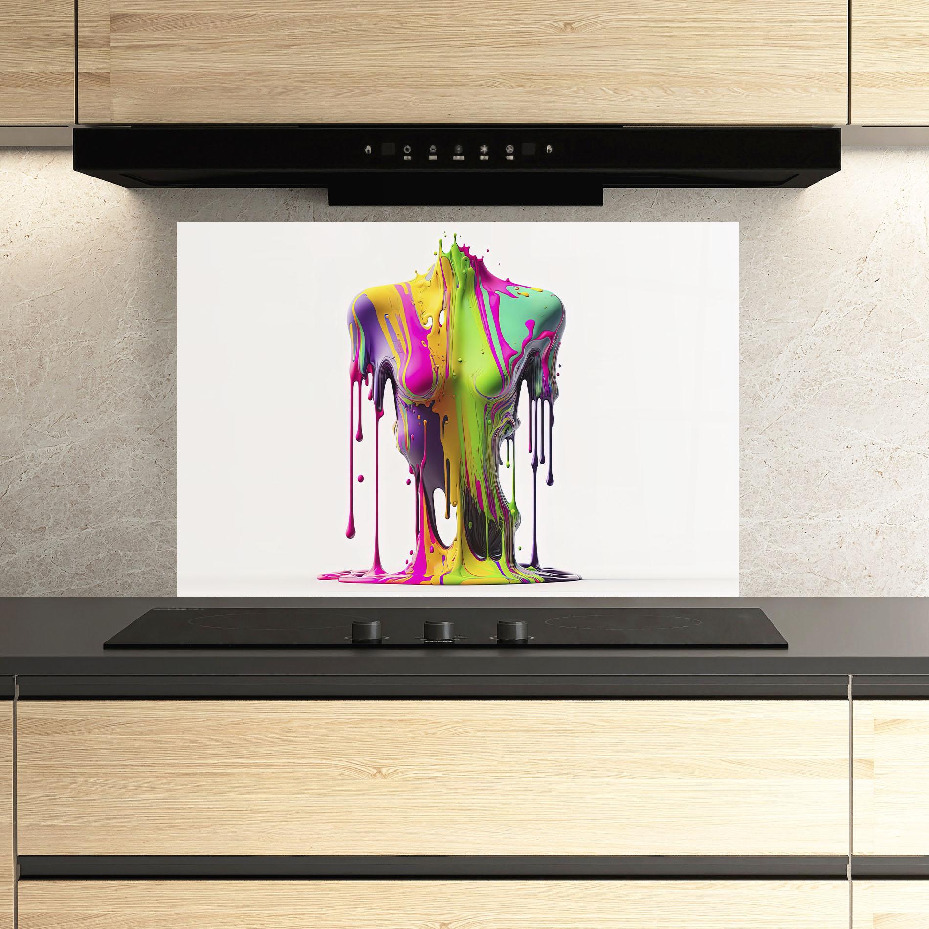 Küchenrückwand Glas Colorful Body mockup 3