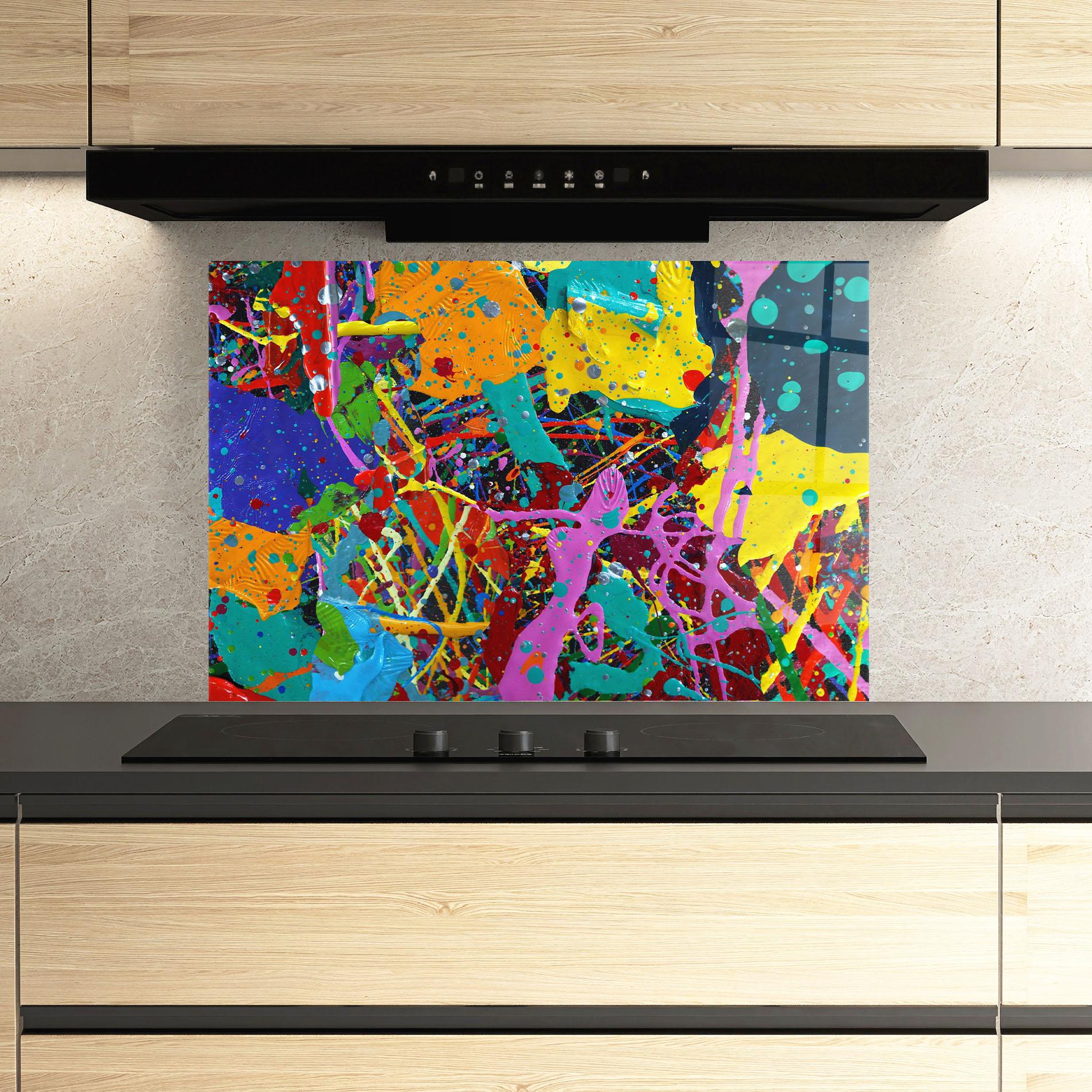 Küchenrückwand Glas Dark Panorama mockup 3