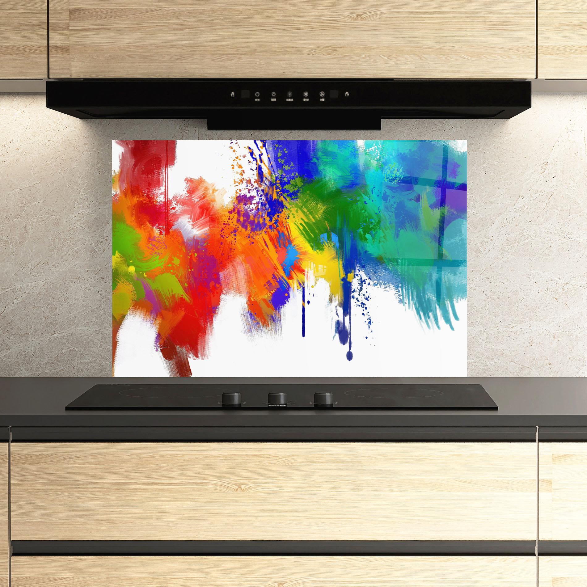 Küchenrückwand Glas Paint Stroke mockup 3