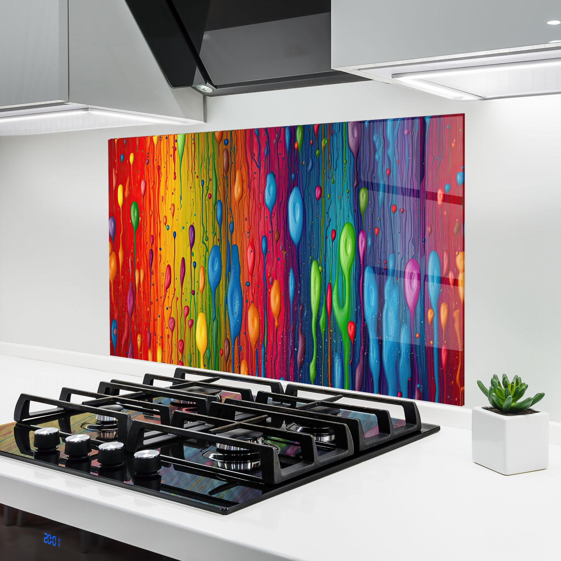 Küchenrückwand Glas Abstract Rainbow Pattern mockup 6