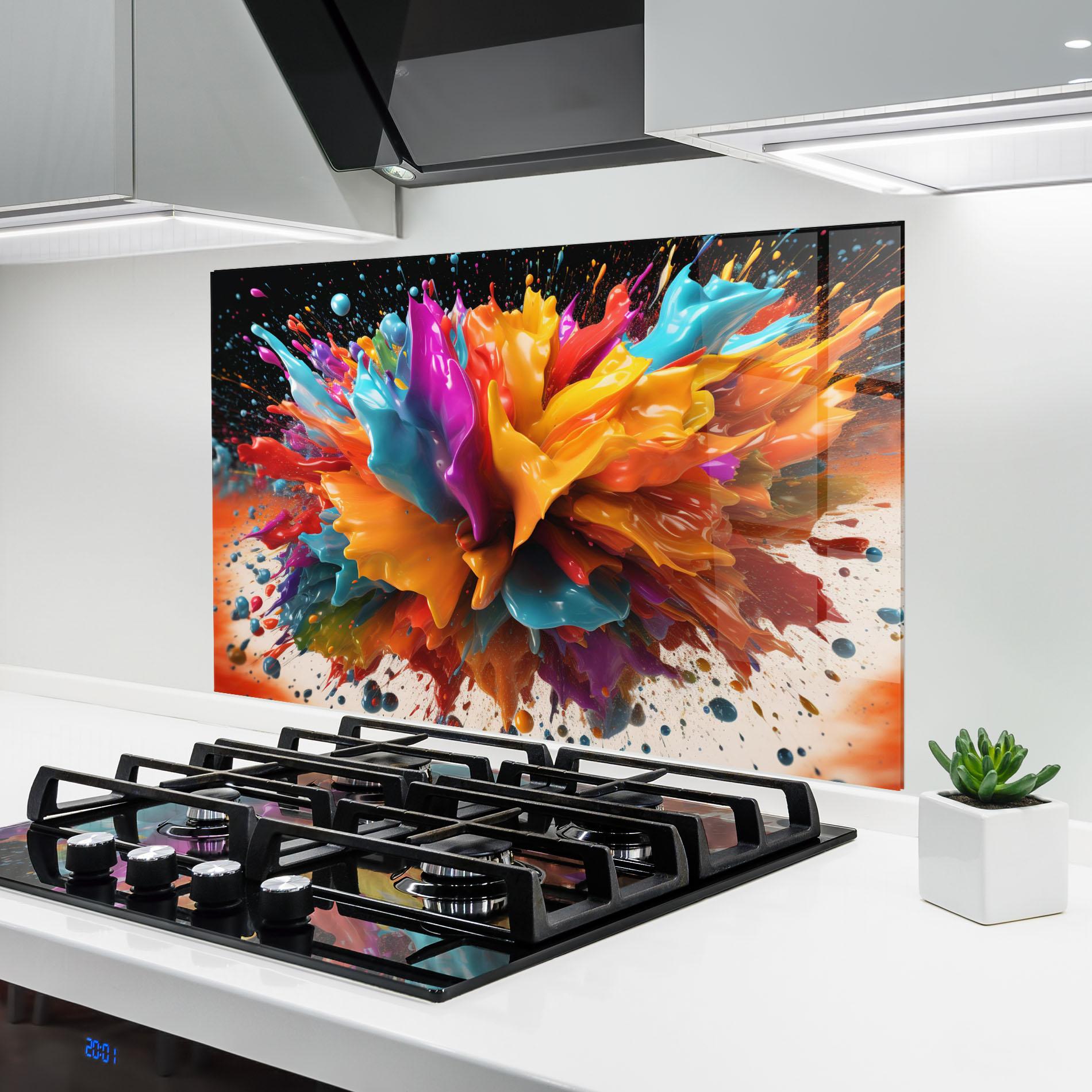 Küchenrückwand Glas Abstract Splash mockup 6