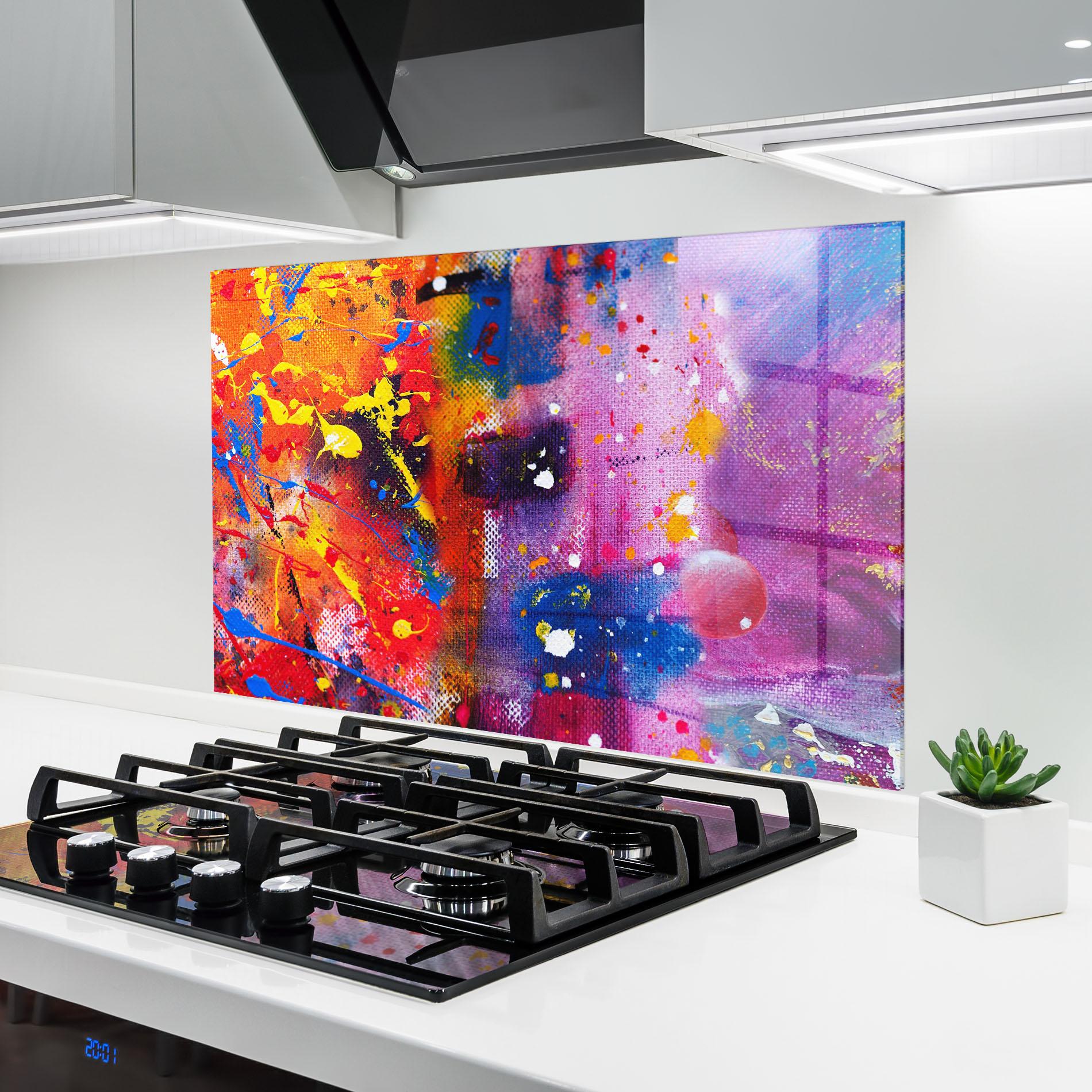 Küchenrückwand Glas Art Panorama mockup 6