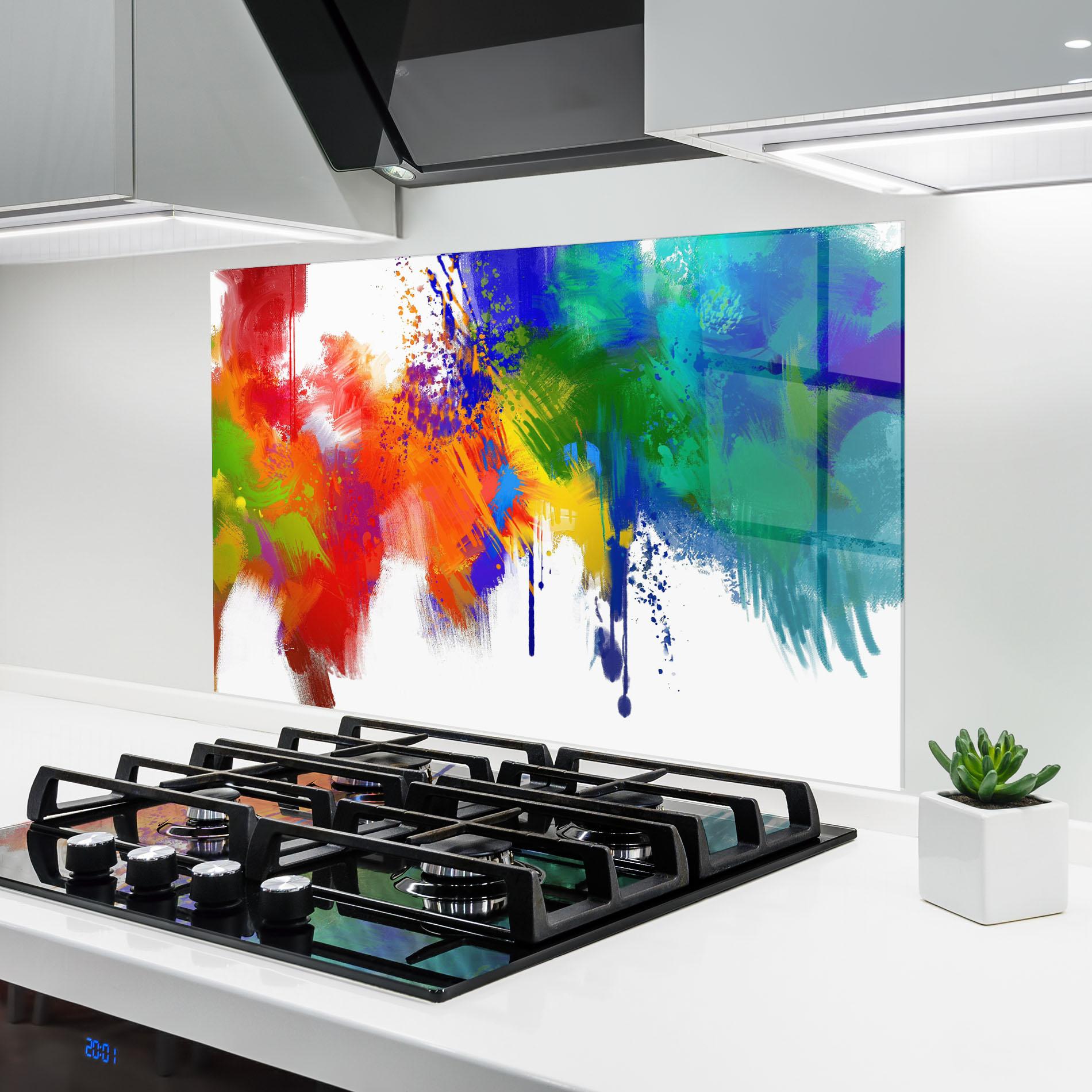 Küchenrückwand Glas Paint Stroke mockup 6