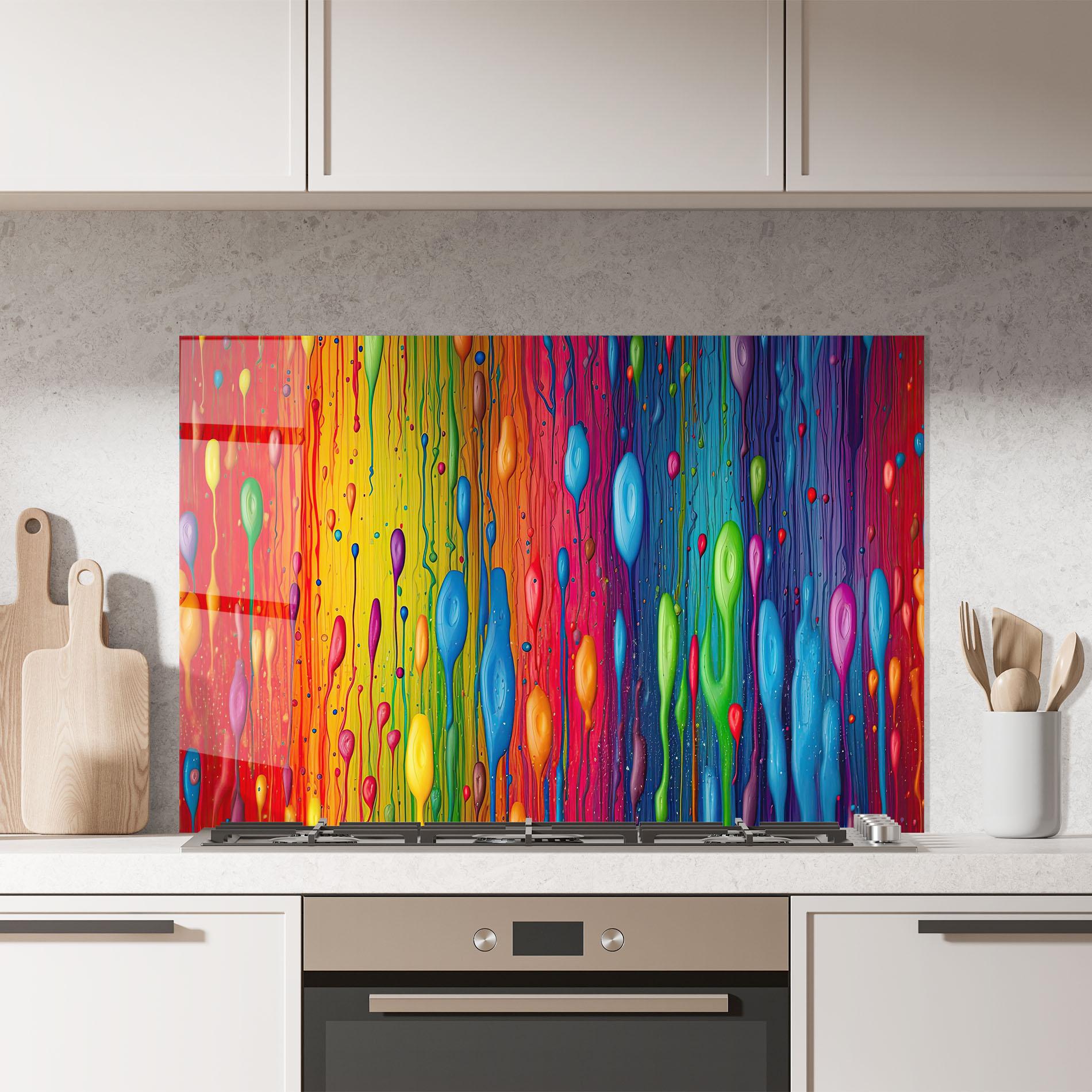Küchenrückwand Glas Abstract Rainbow Pattern mockup 7