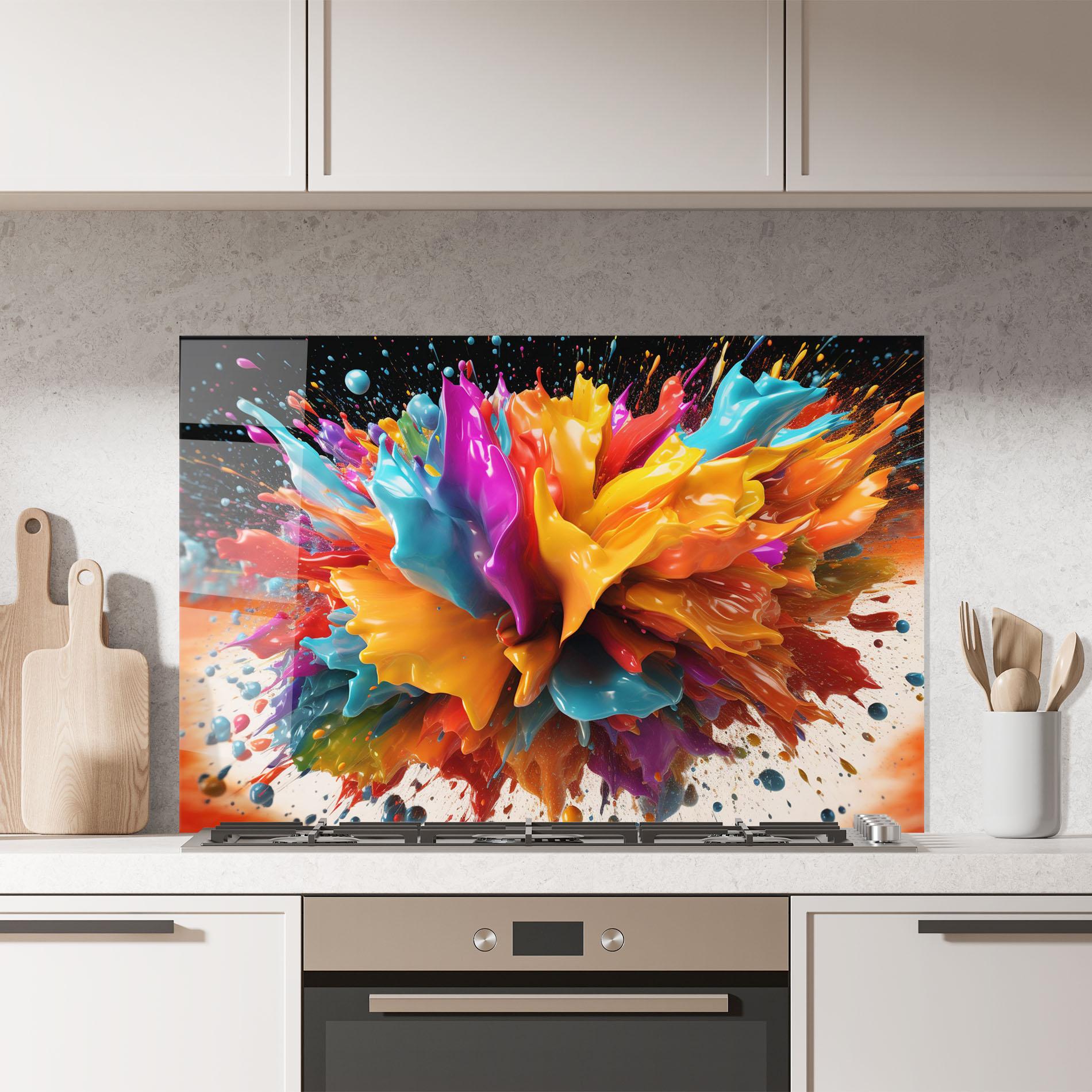 Küchenrückwand Glas Abstract Splash mockup 7
