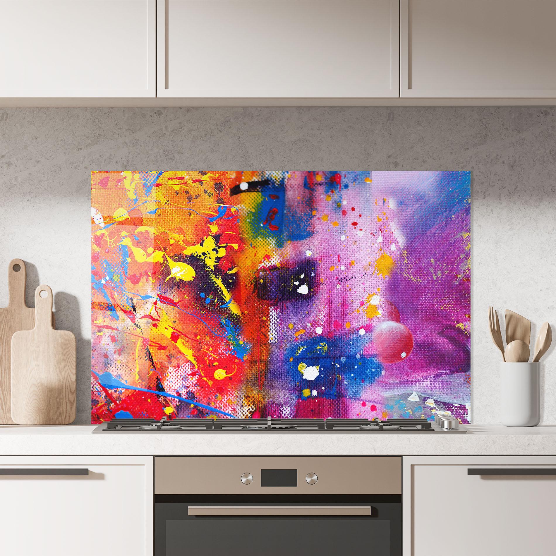 Küchenrückwand Glas Art Panorama mockup 7