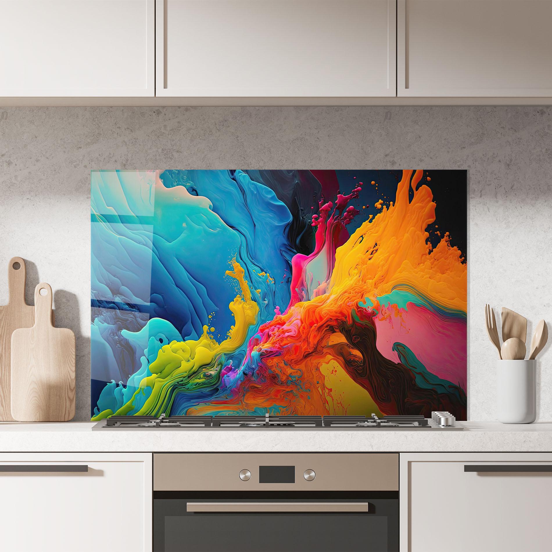 Küchenrückwand Glas Color Floating mockup 7