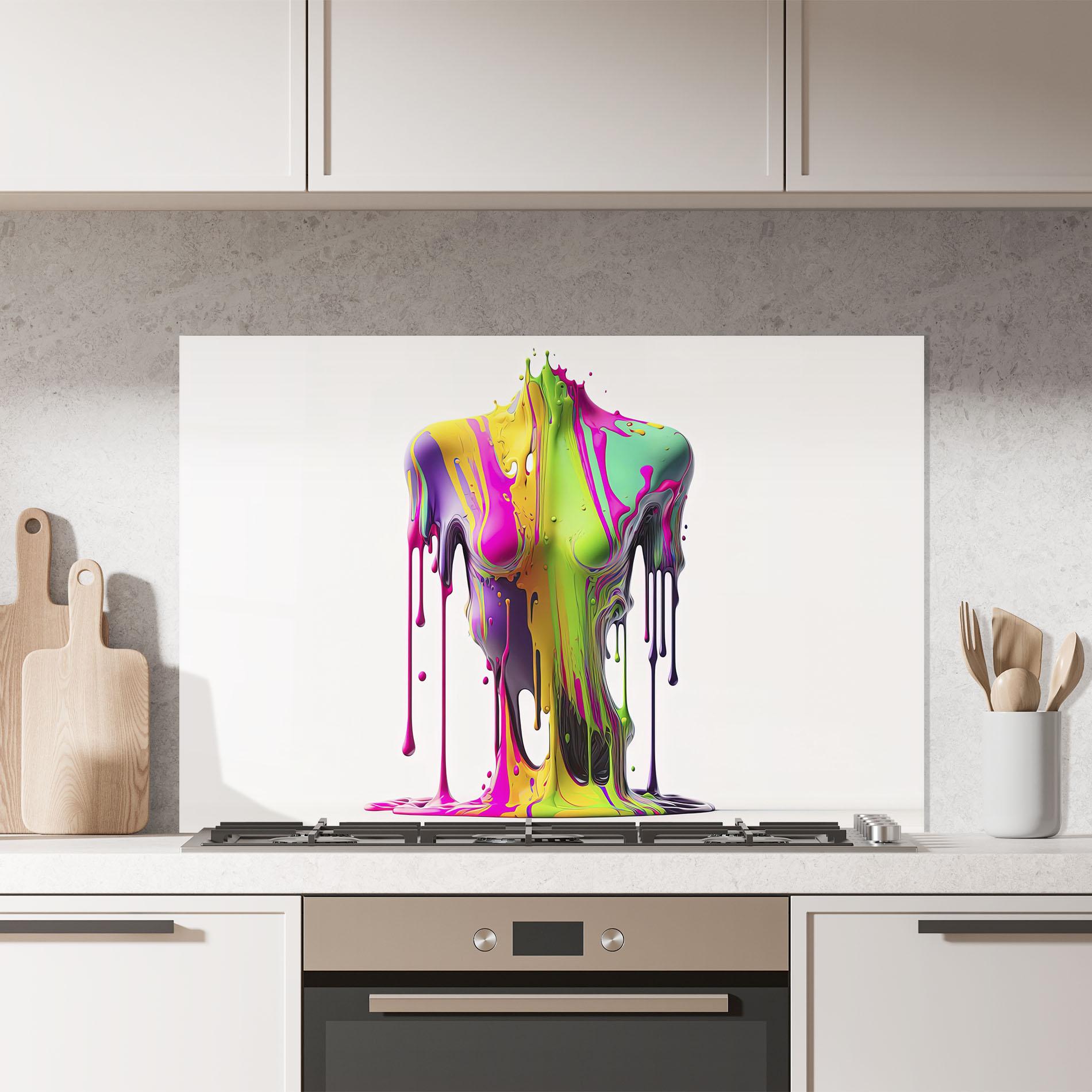 Küchenrückwand Glas Colorful Body mockup 7