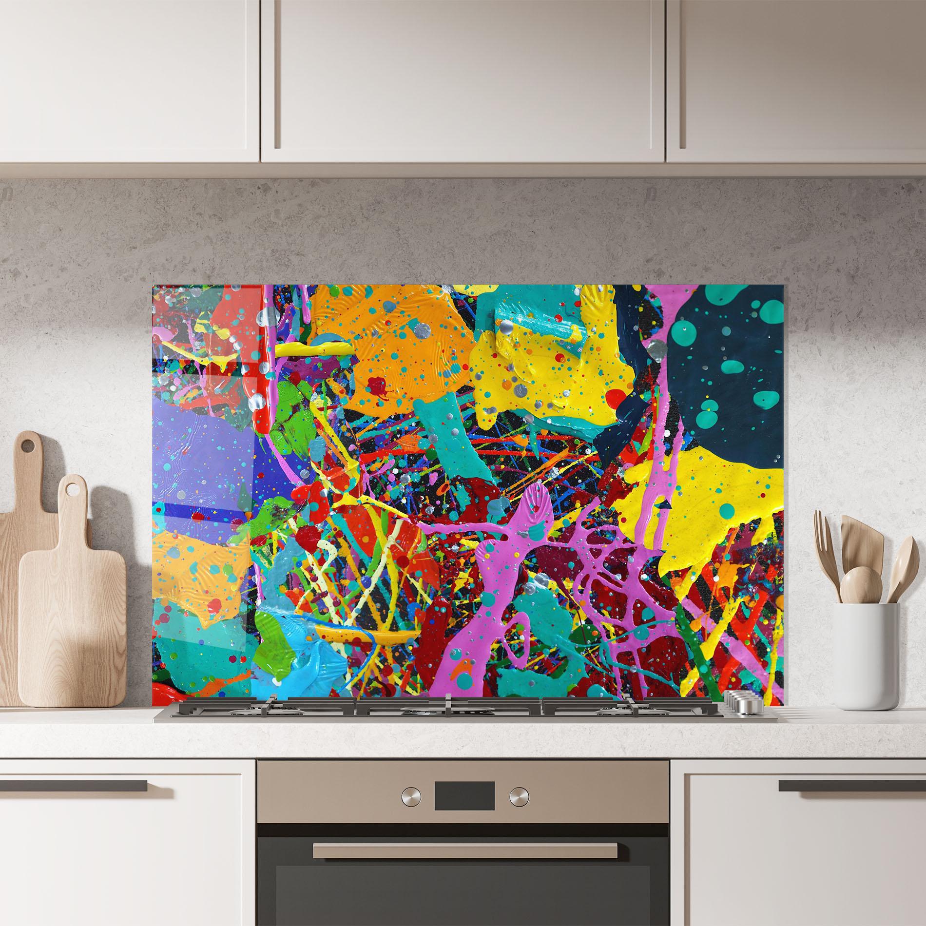 Küchenrückwand Glas Dark Panorama mockup 7