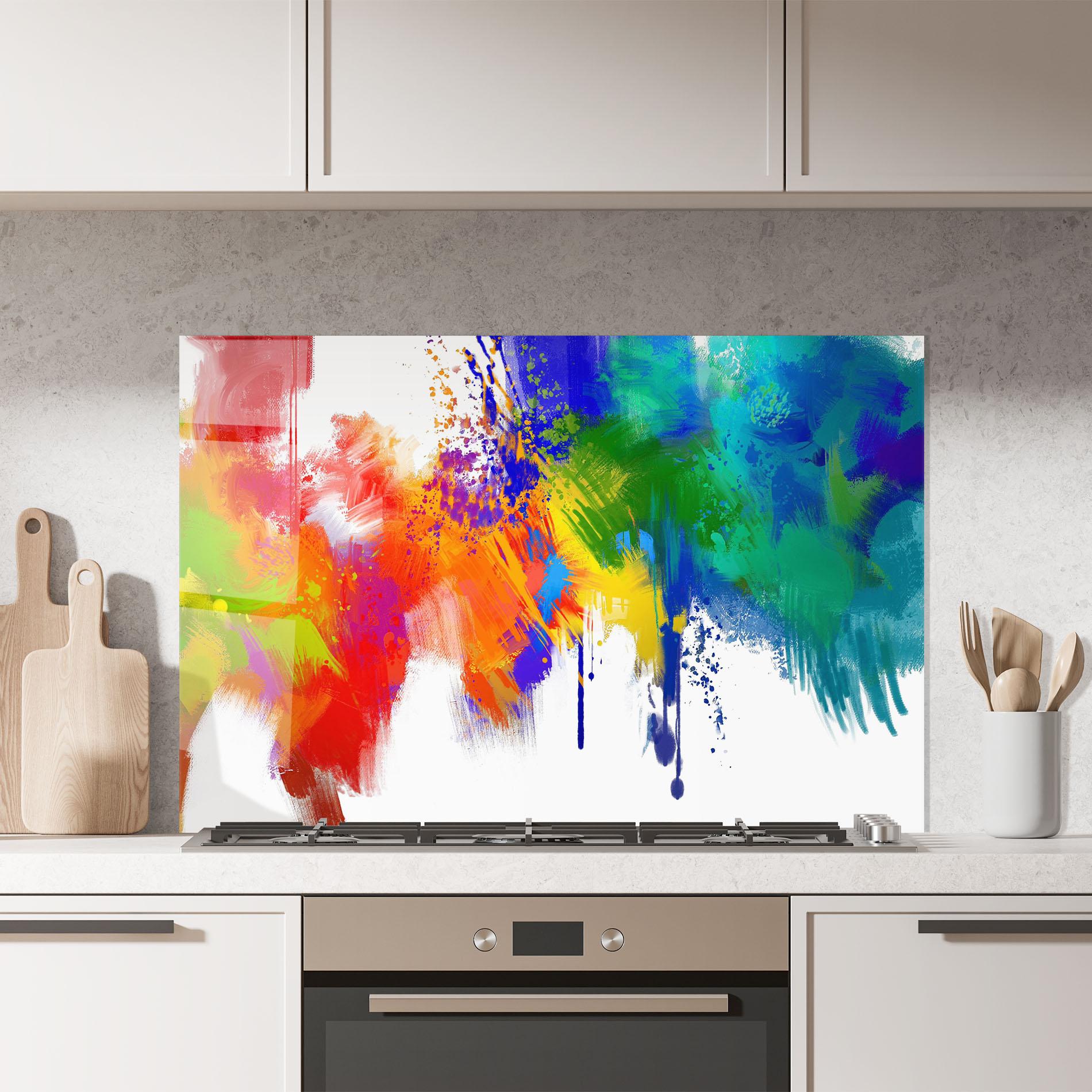 Küchenrückwand Glas Paint Stroke mockup 7