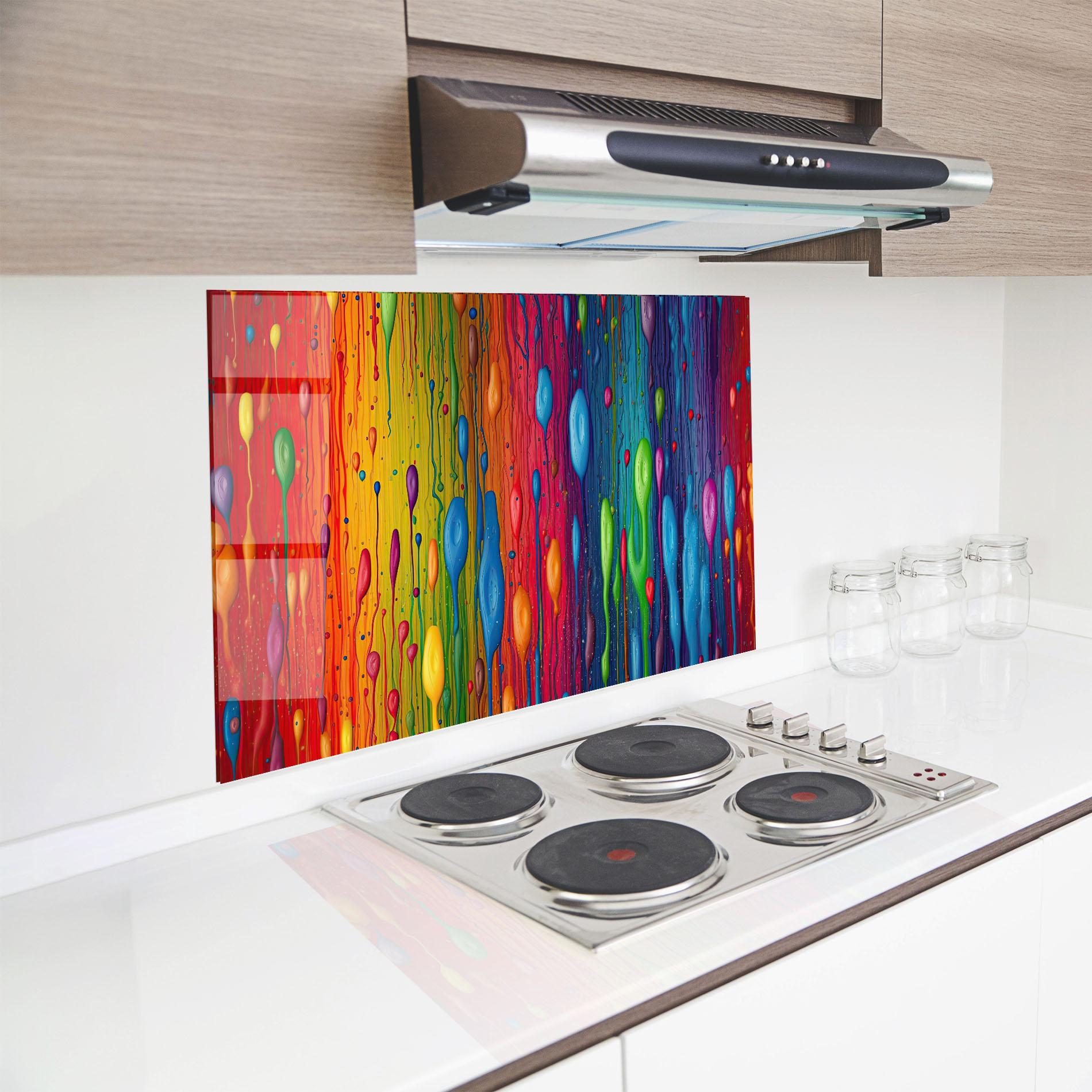 Küchenrückwand Glas Abstract Rainbow Pattern mockup 8