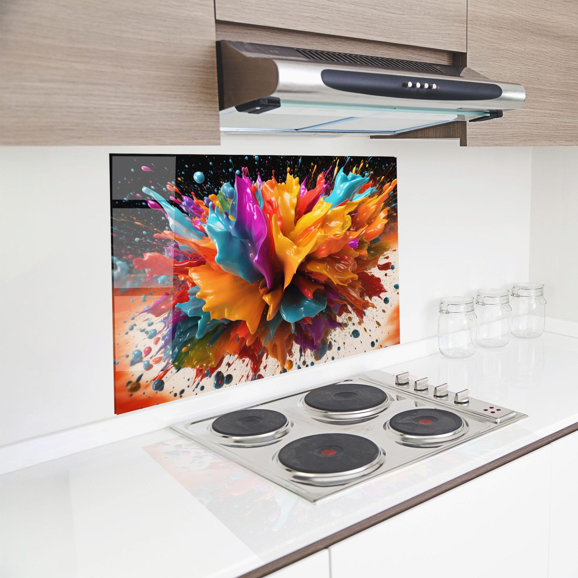 Küchenrückwand Glas Abstract Splash mockup 8