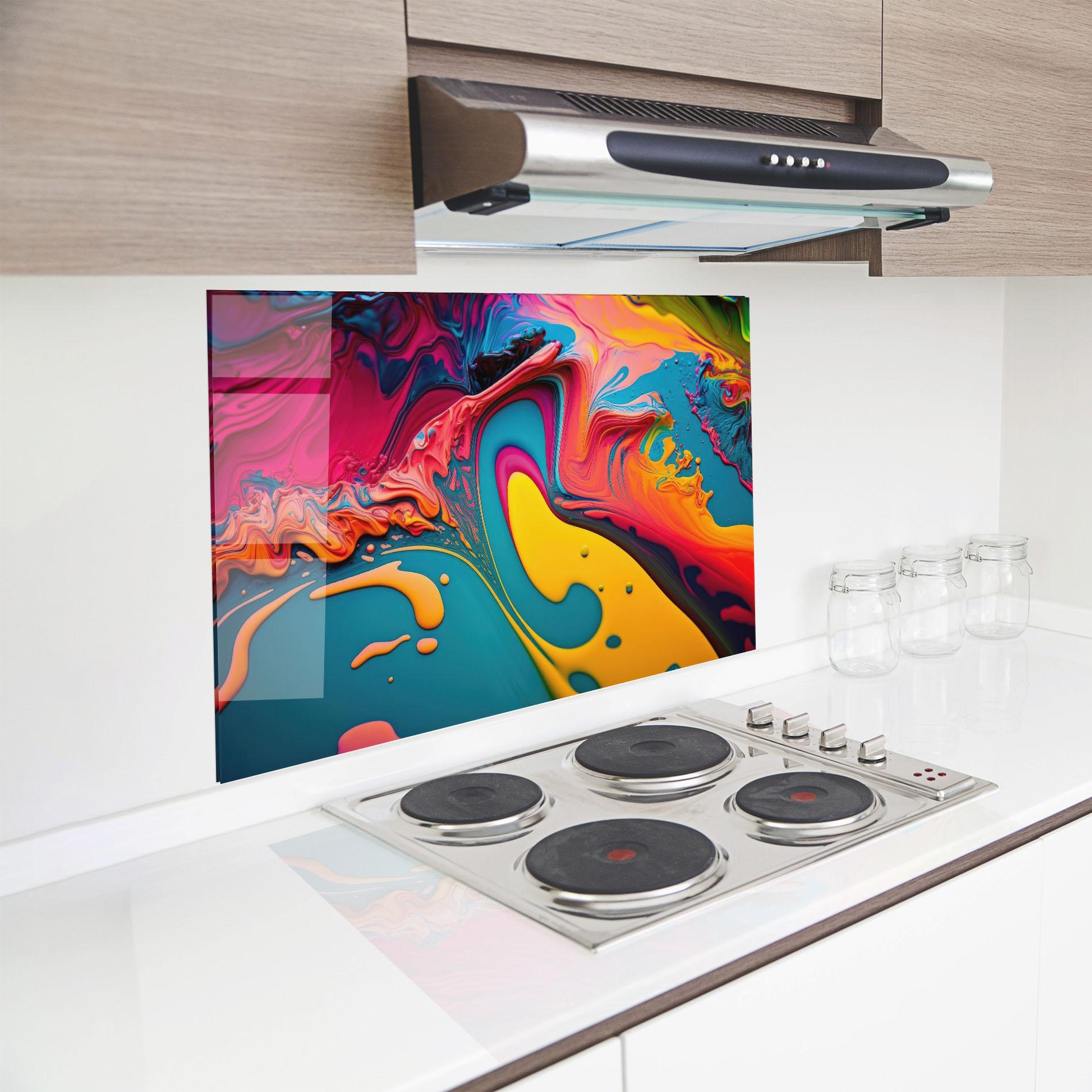 Küchenrückwand Glas Acrylic Close Up mockup 8