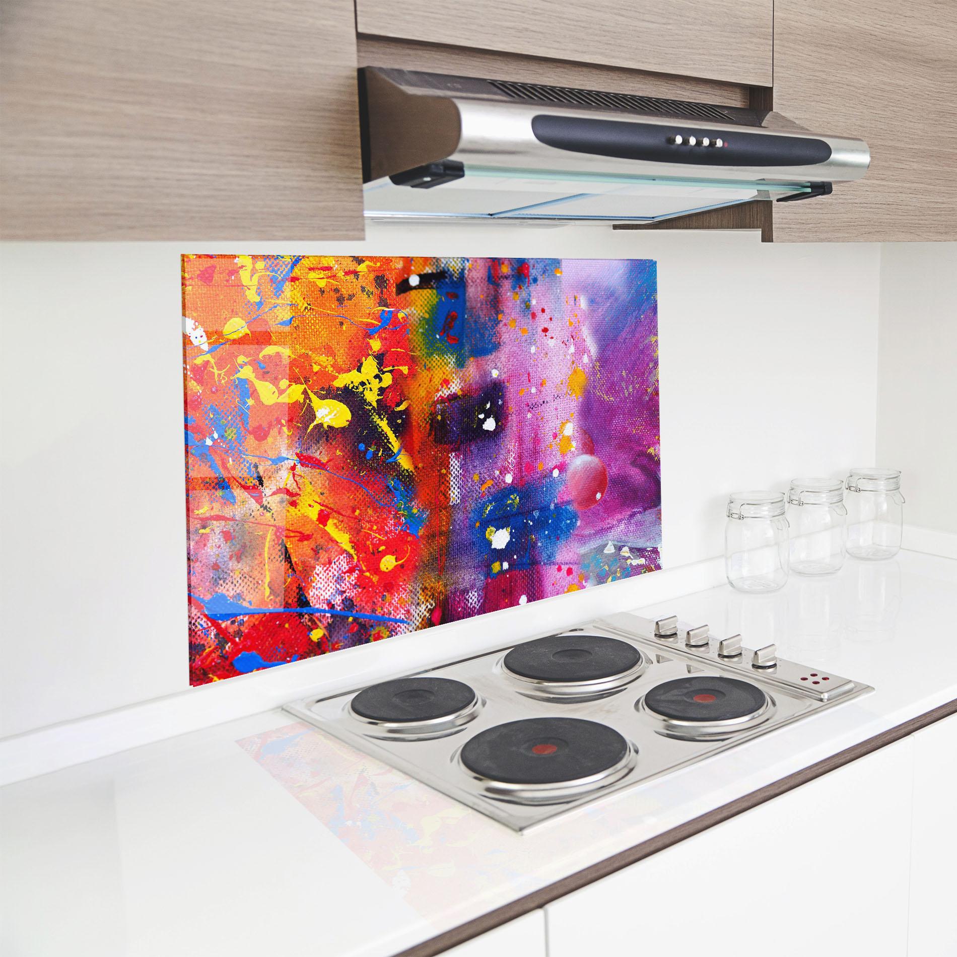 Küchenrückwand Glas Art Panorama mockup 8