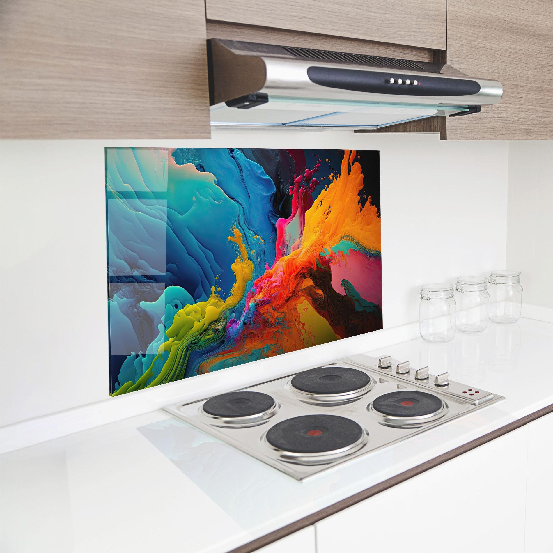 Küchenrückwand Glas Color Floating mockup 8