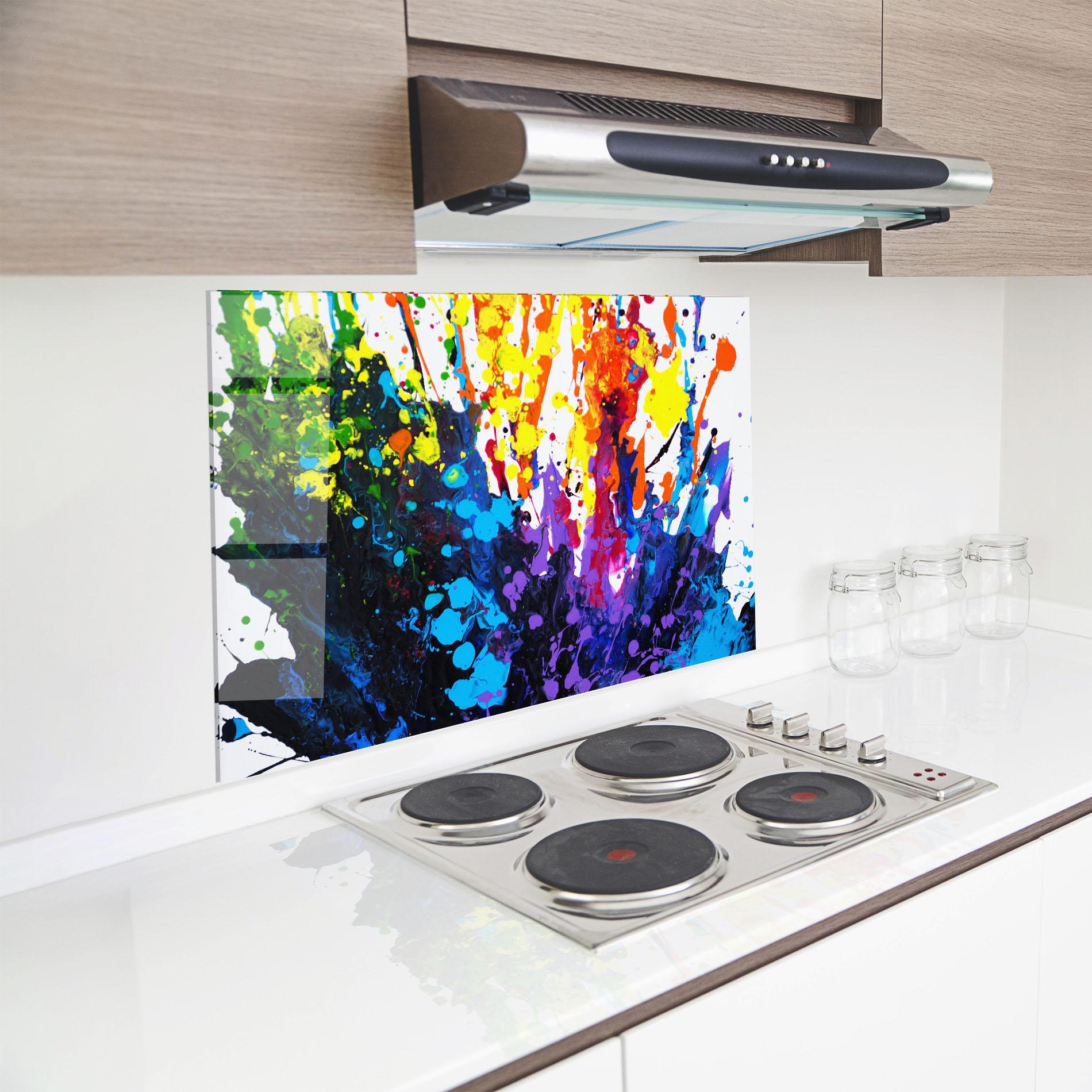Küchenrückwand Glas Color Splash 2d mockup 8