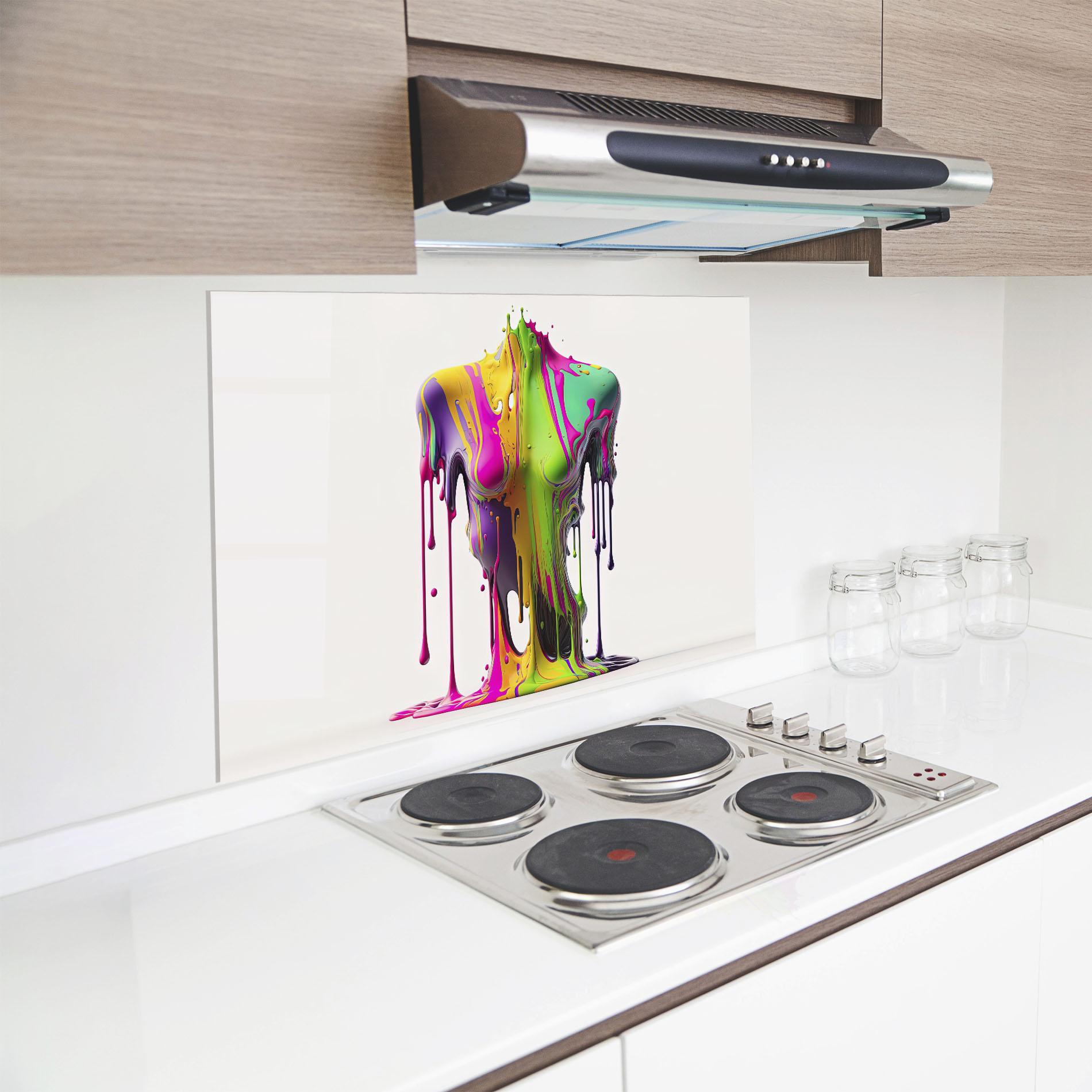 Küchenrückwand Glas Colorful Body mockup 8