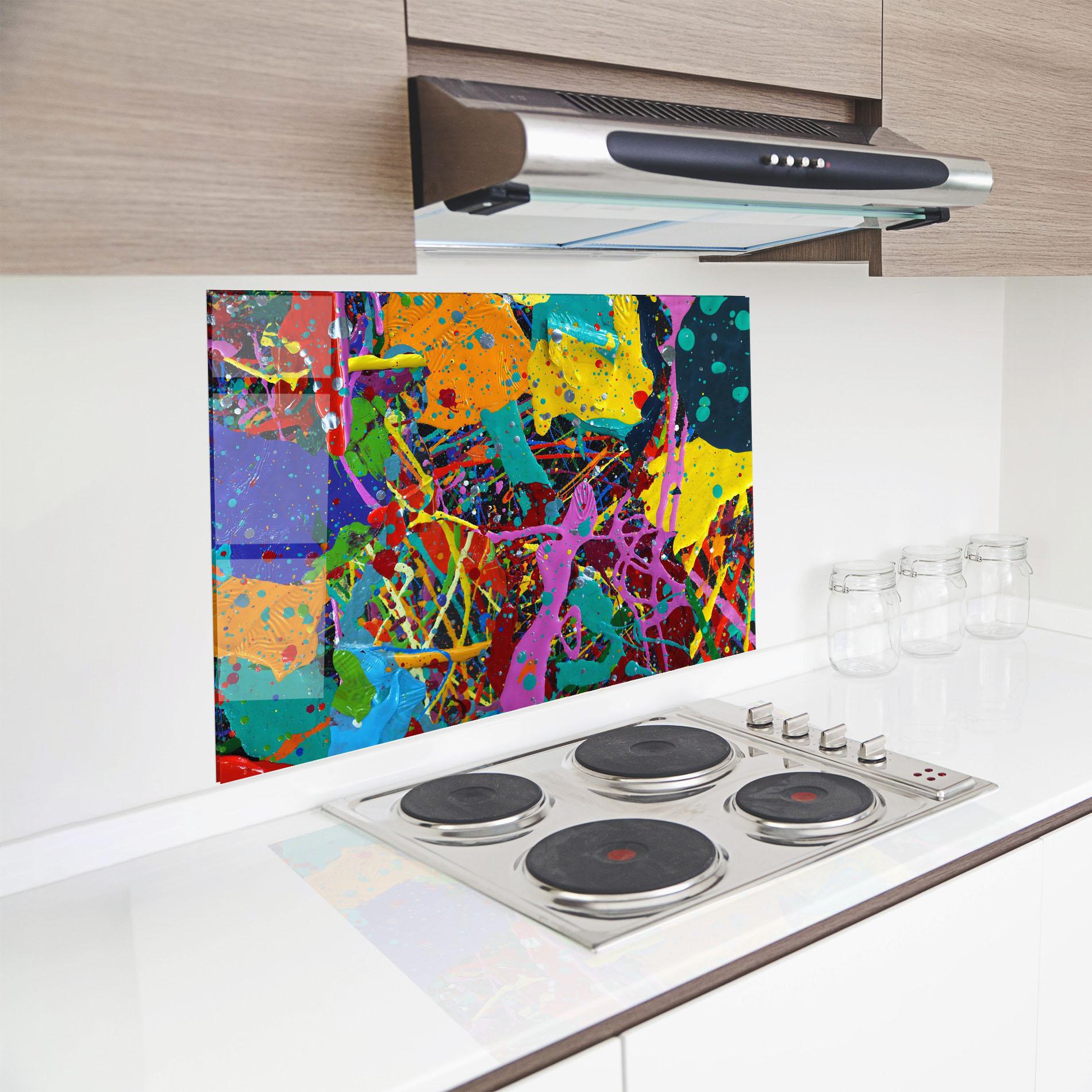 Küchenrückwand Glas Dark Panorama mockup 8