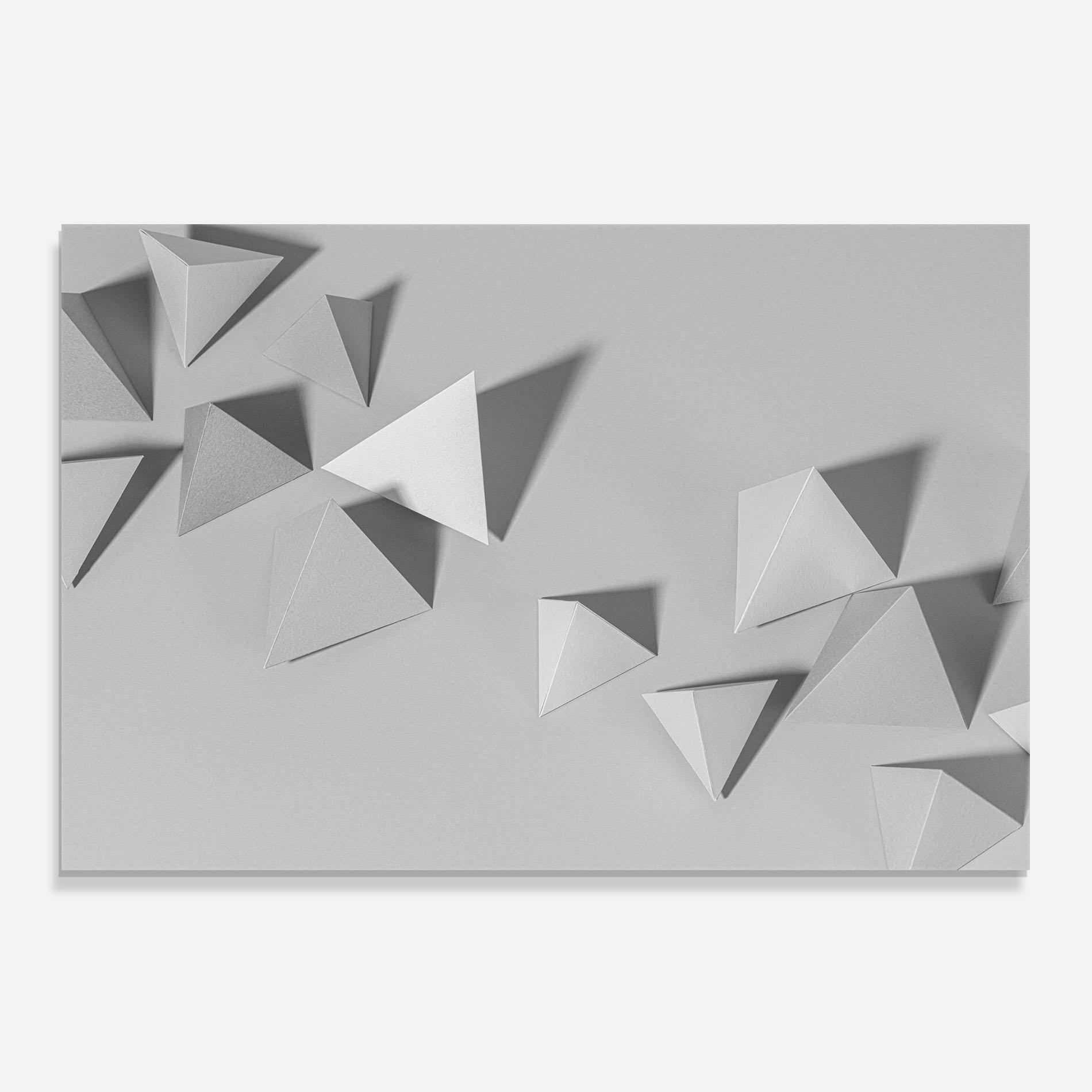 Küchenrückwand Glas 3d White Triangle mockup 0