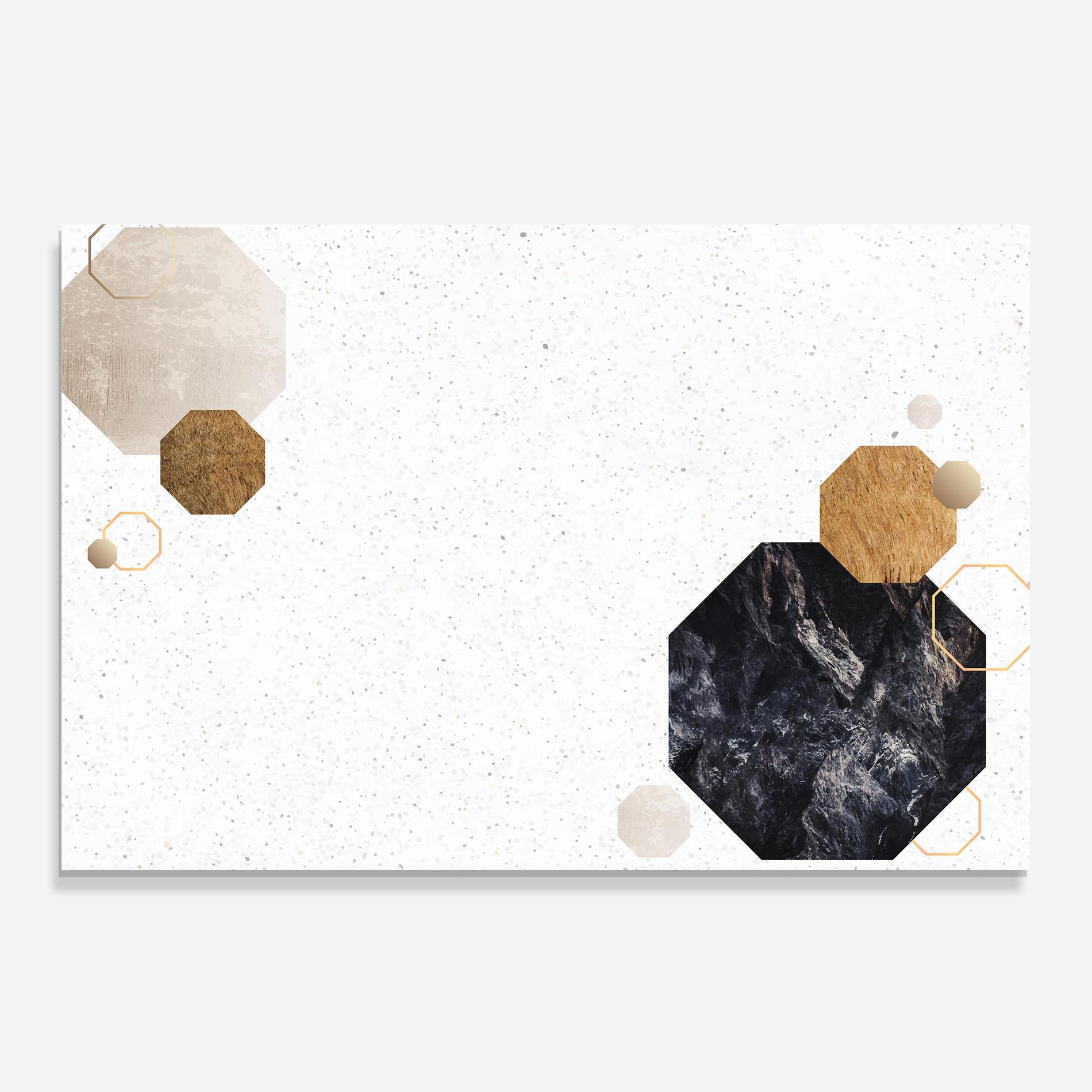 Küchenrückwand Glas Big Hexagon mockup 0