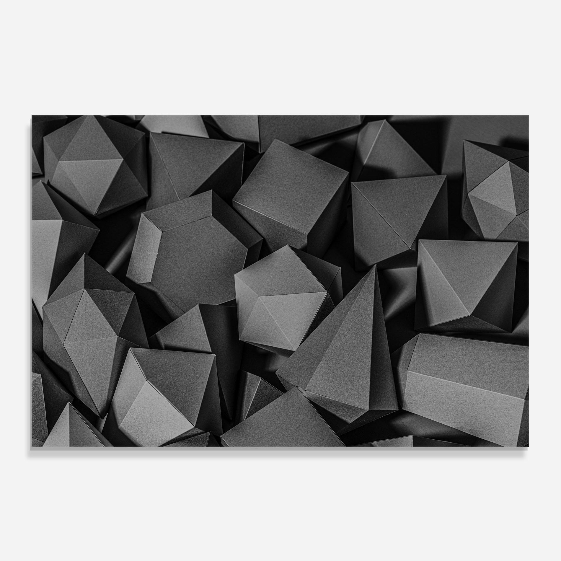 Küchenrückwand Glas Black Geometric Shapes mockup 0