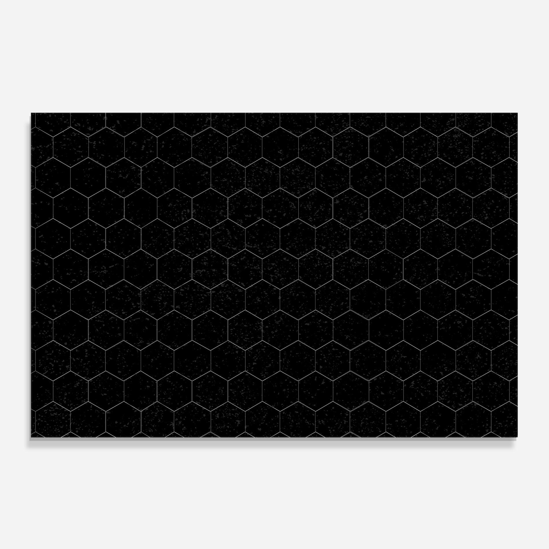 Küchenrückwand Glas Black Hexagon mockup 0