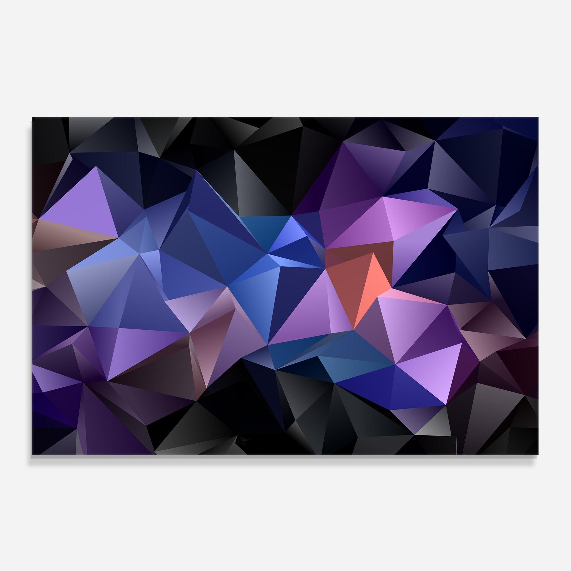 Küchenrückwand Glas Black Purple Triangle mockup 0