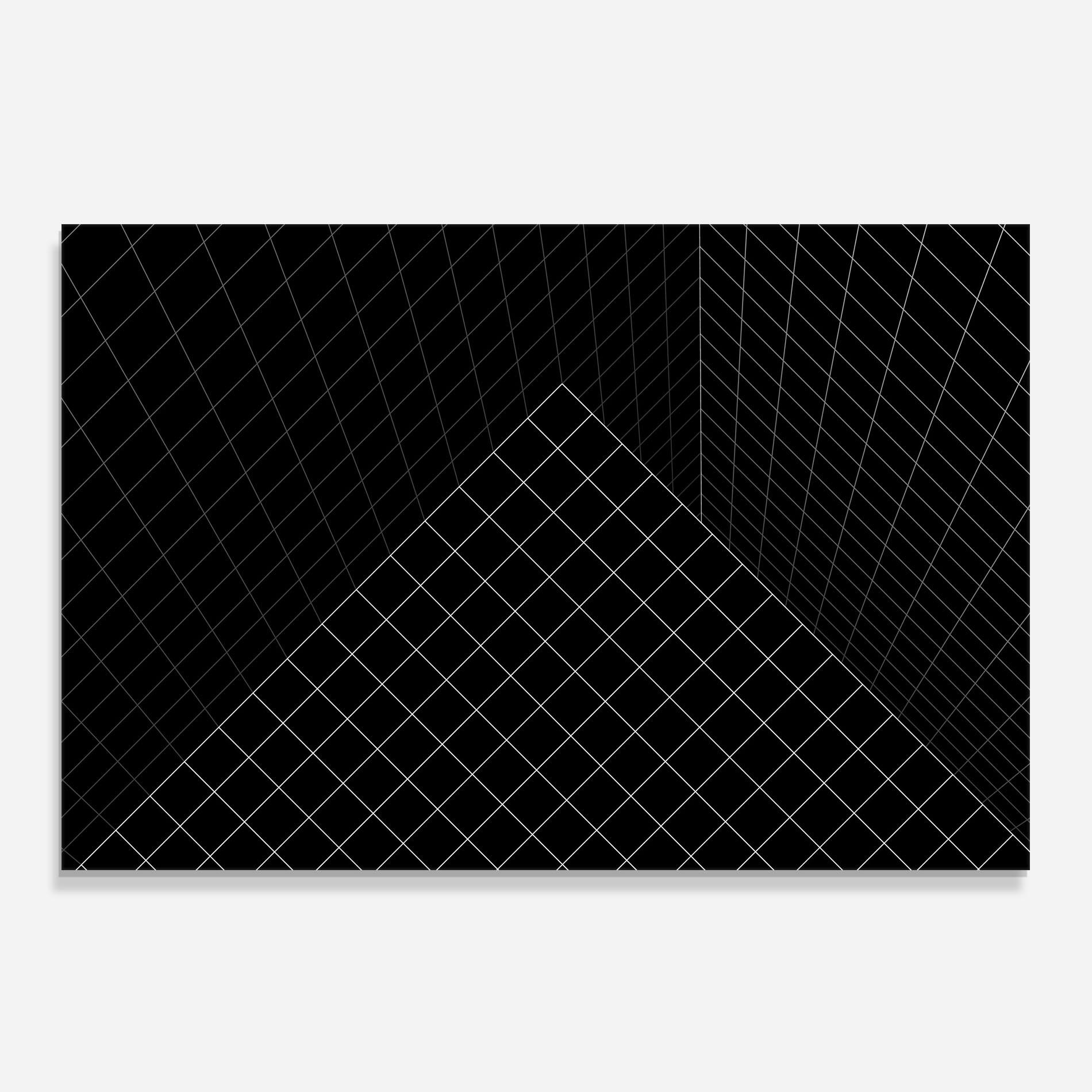Küchenrückwand Glas Black Square Art mockup 0