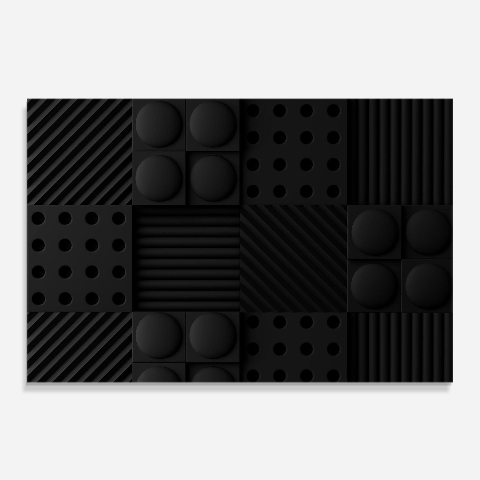 Küchenrückwand Glas Black Square Circle mockup 0