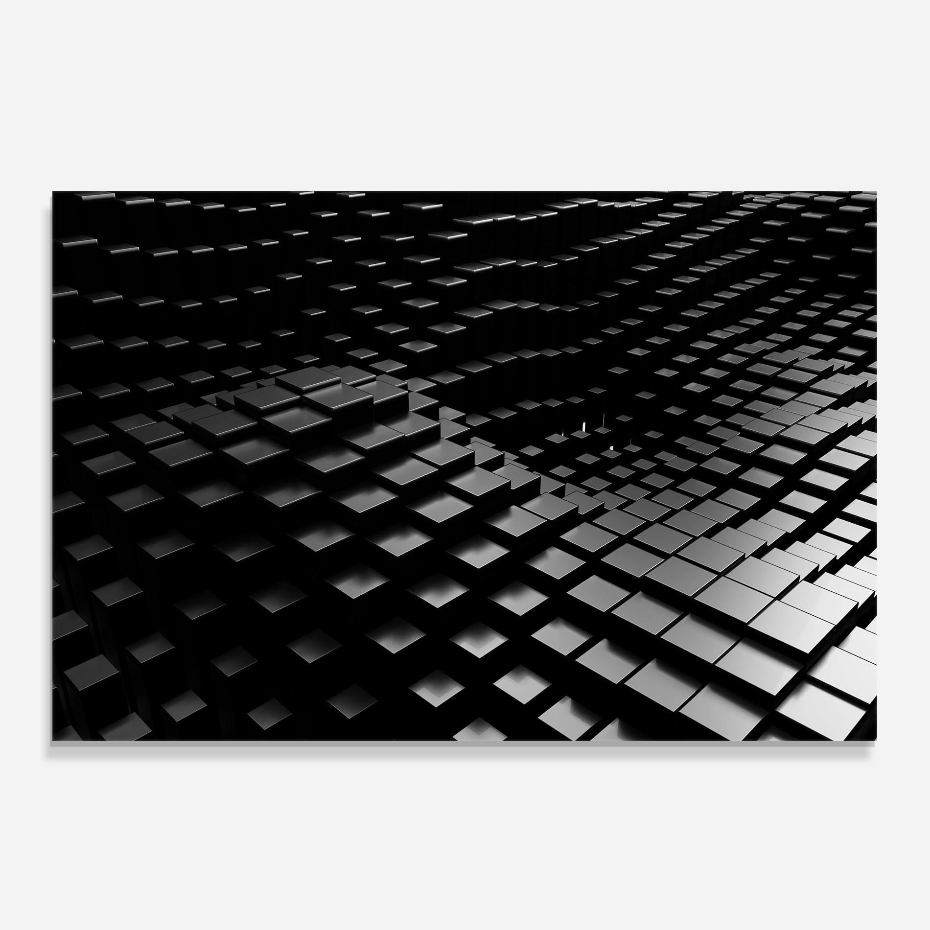 Küchenrückwand Glas Black Square Wave mockup 0