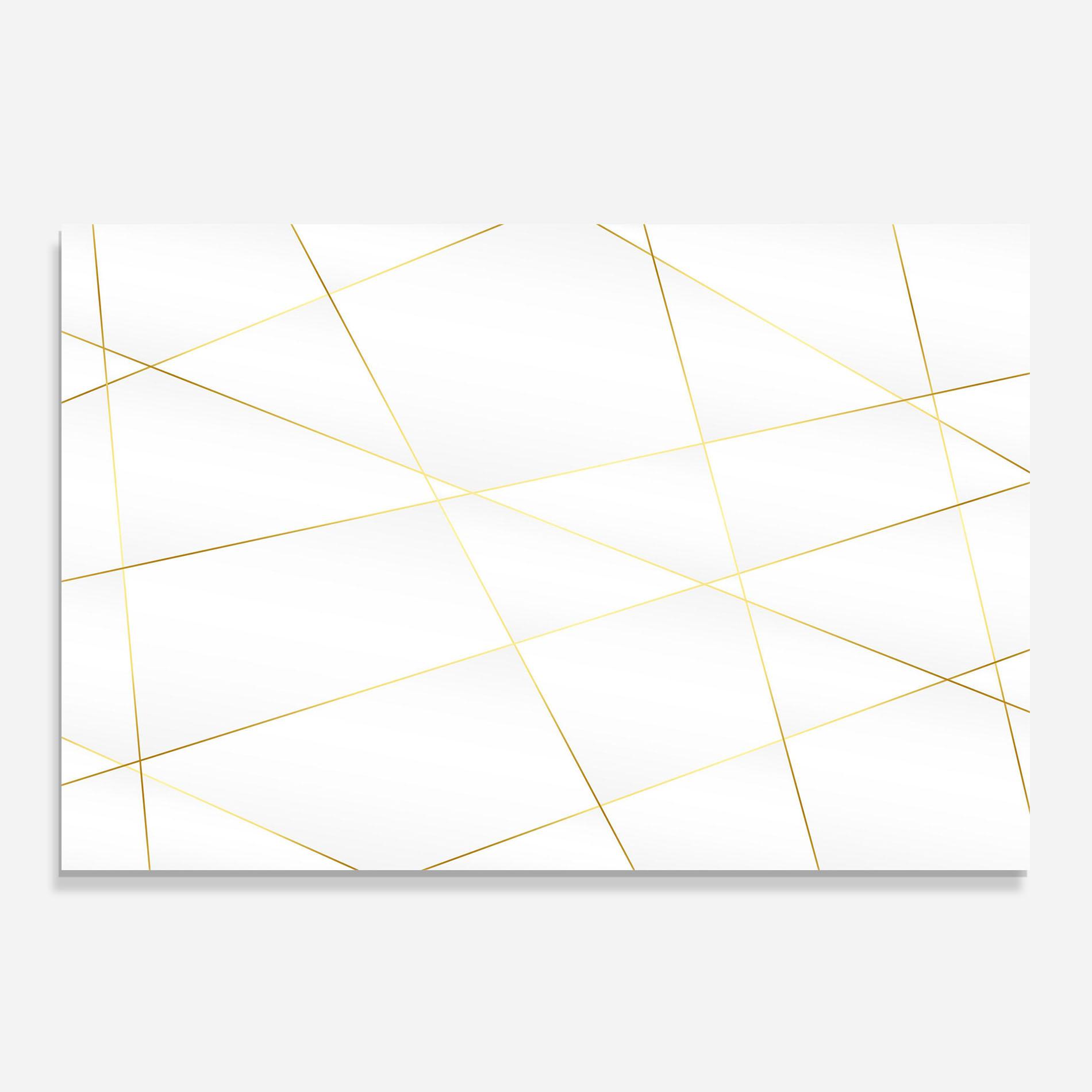 Küchenrückwand Glas Golden Line White mockup 0