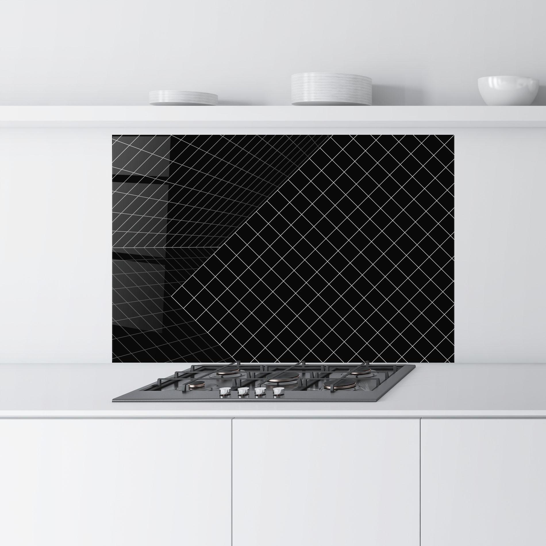 Küchenrückwand Glas Black Square mockup 9