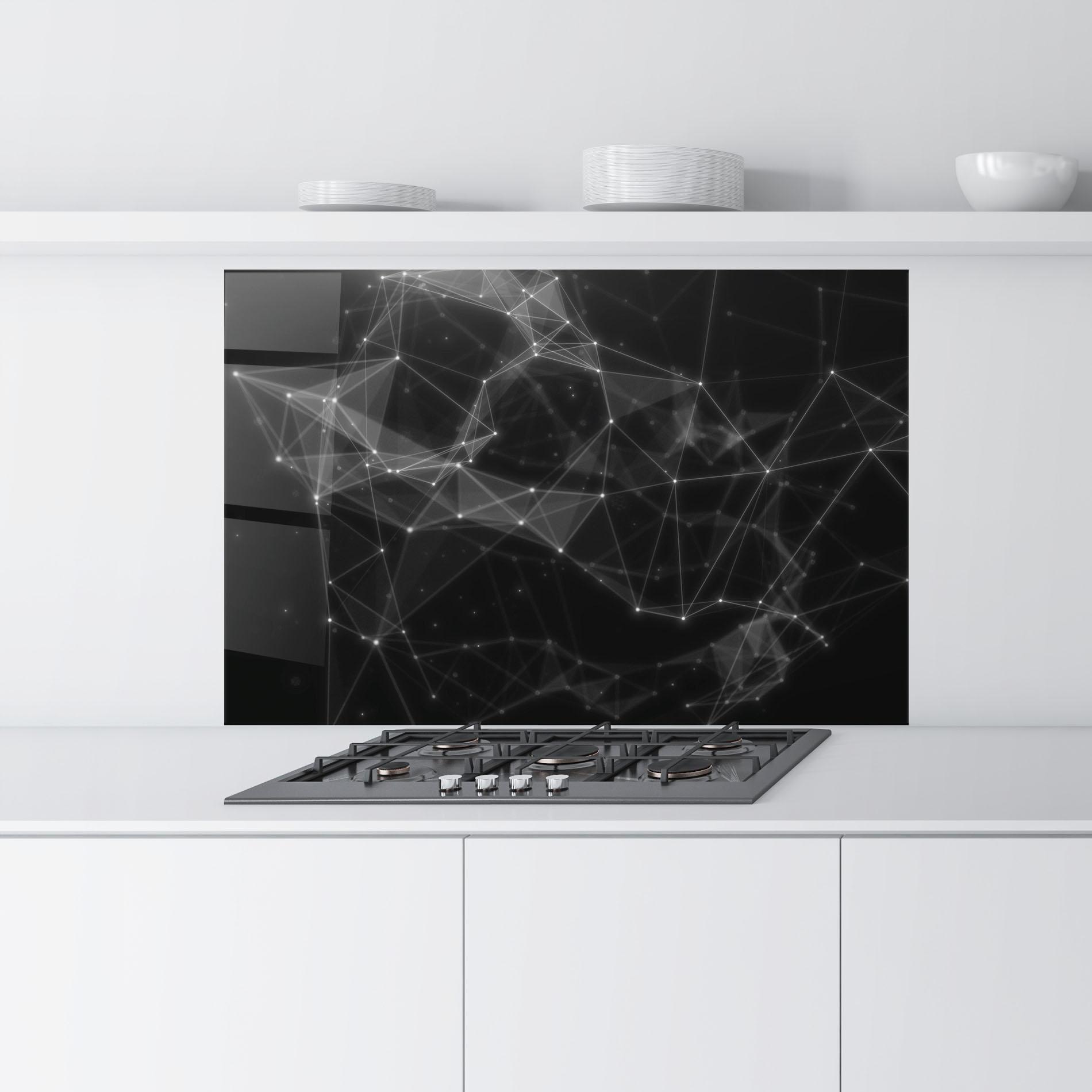 Küchenrückwand Glas Connecting Lines mockup 9