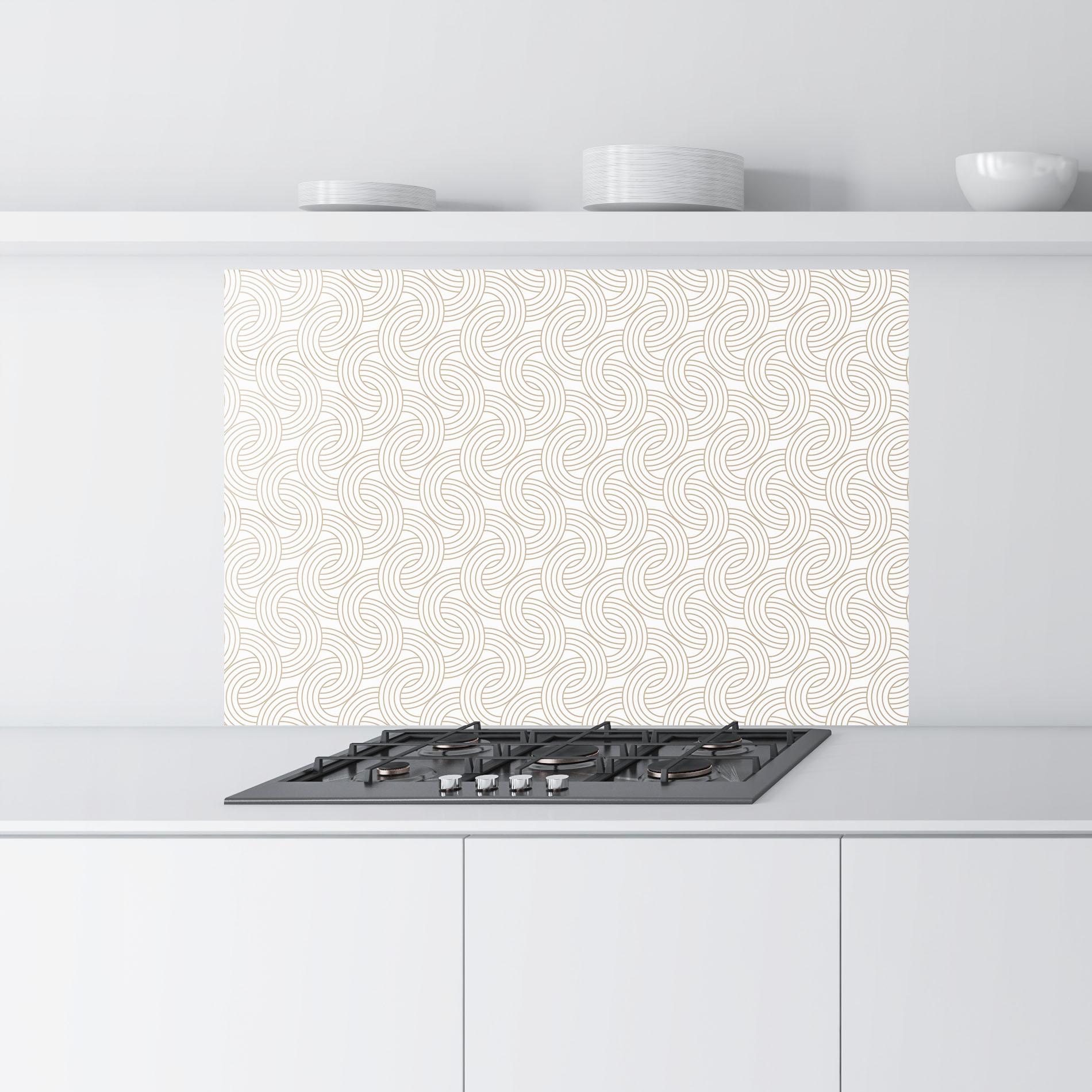 Küchenrückwand Glas Cream Lines mockup 9