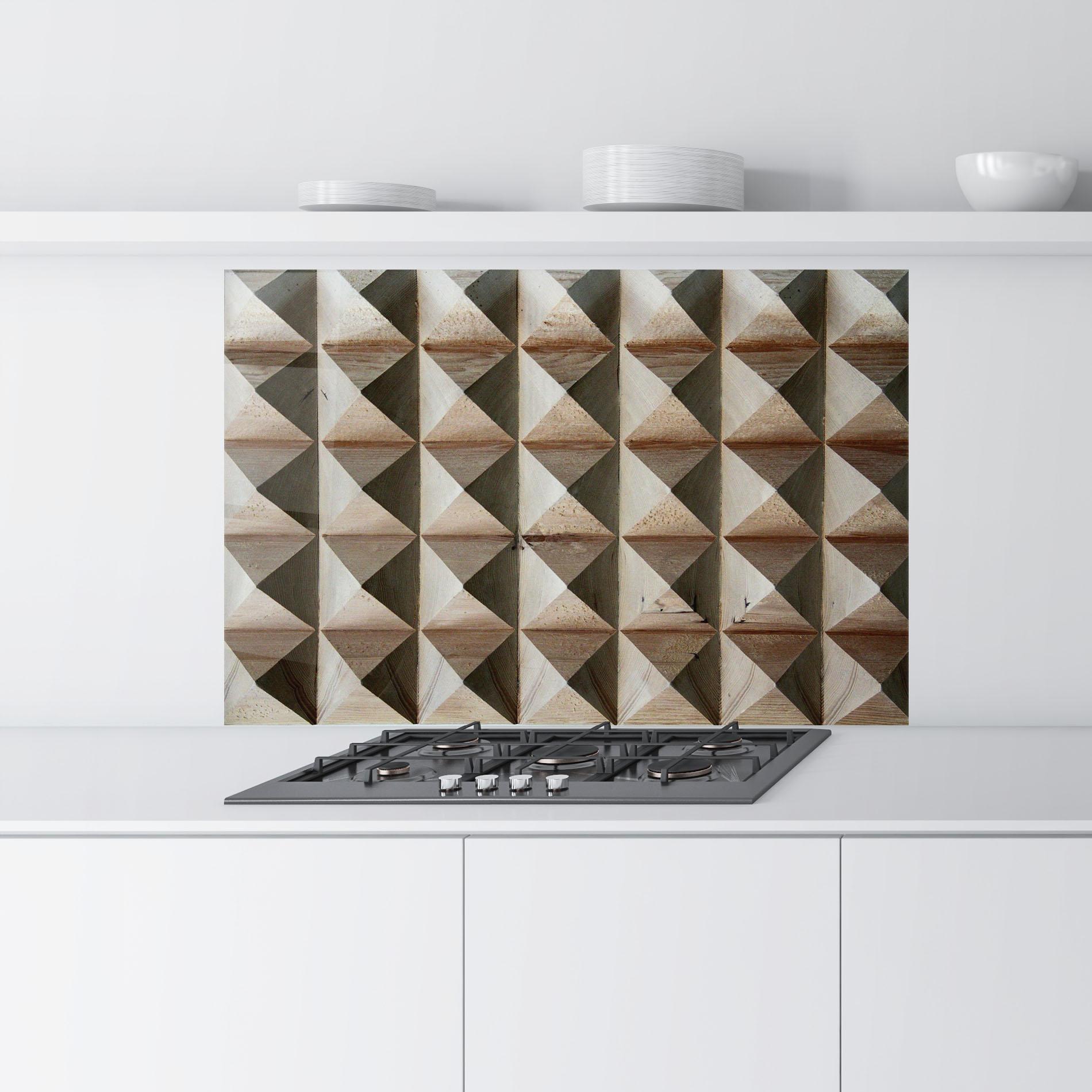 Küchenrückwand Glas Cream Pyramid mockup 9