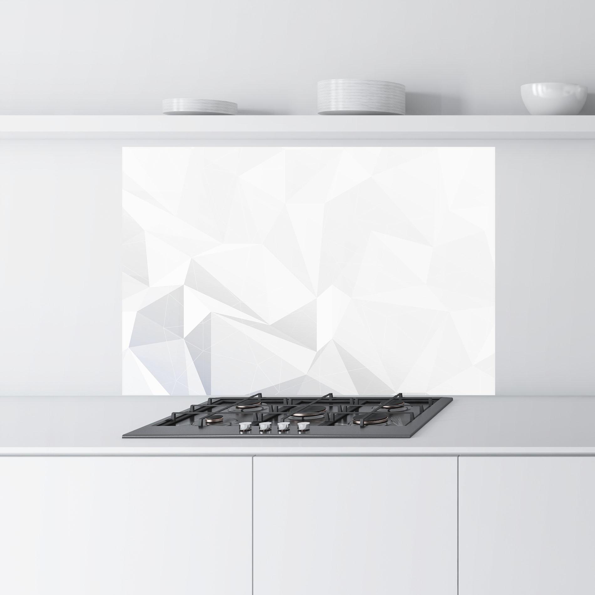 Küchenrückwand Glas Grey Triangle Shape mockup 9