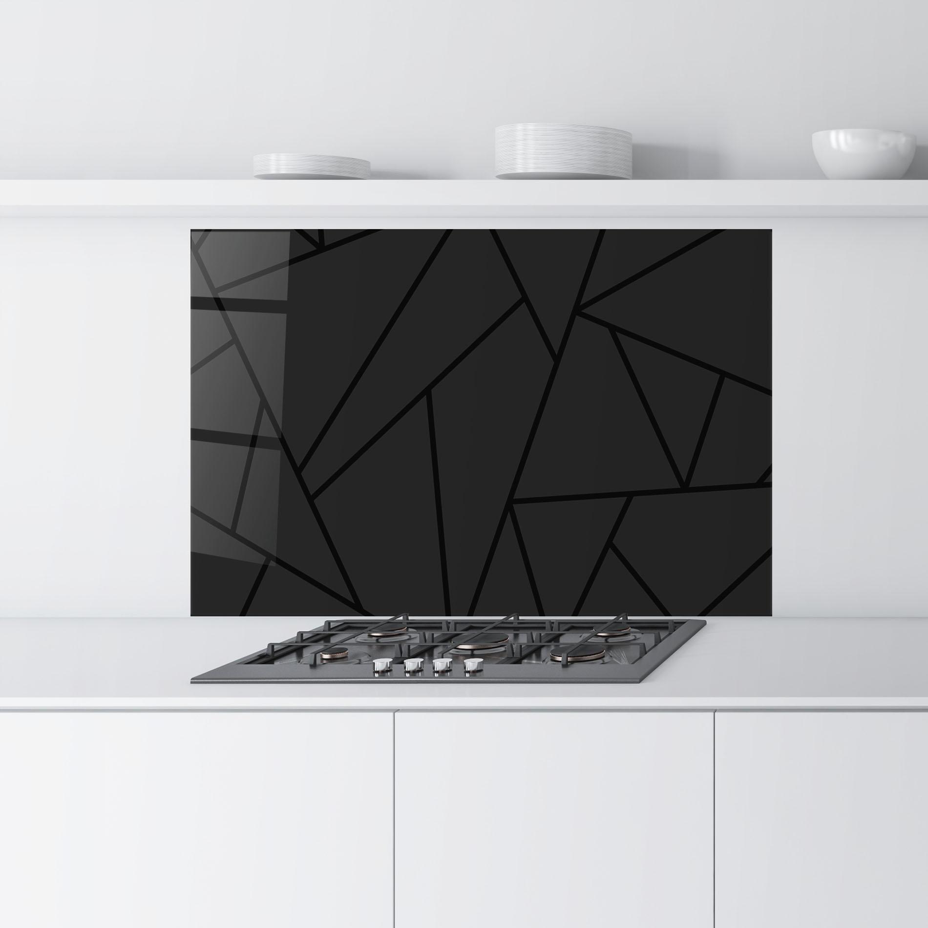Küchenrückwand Glas Grey Triangle mockup 9