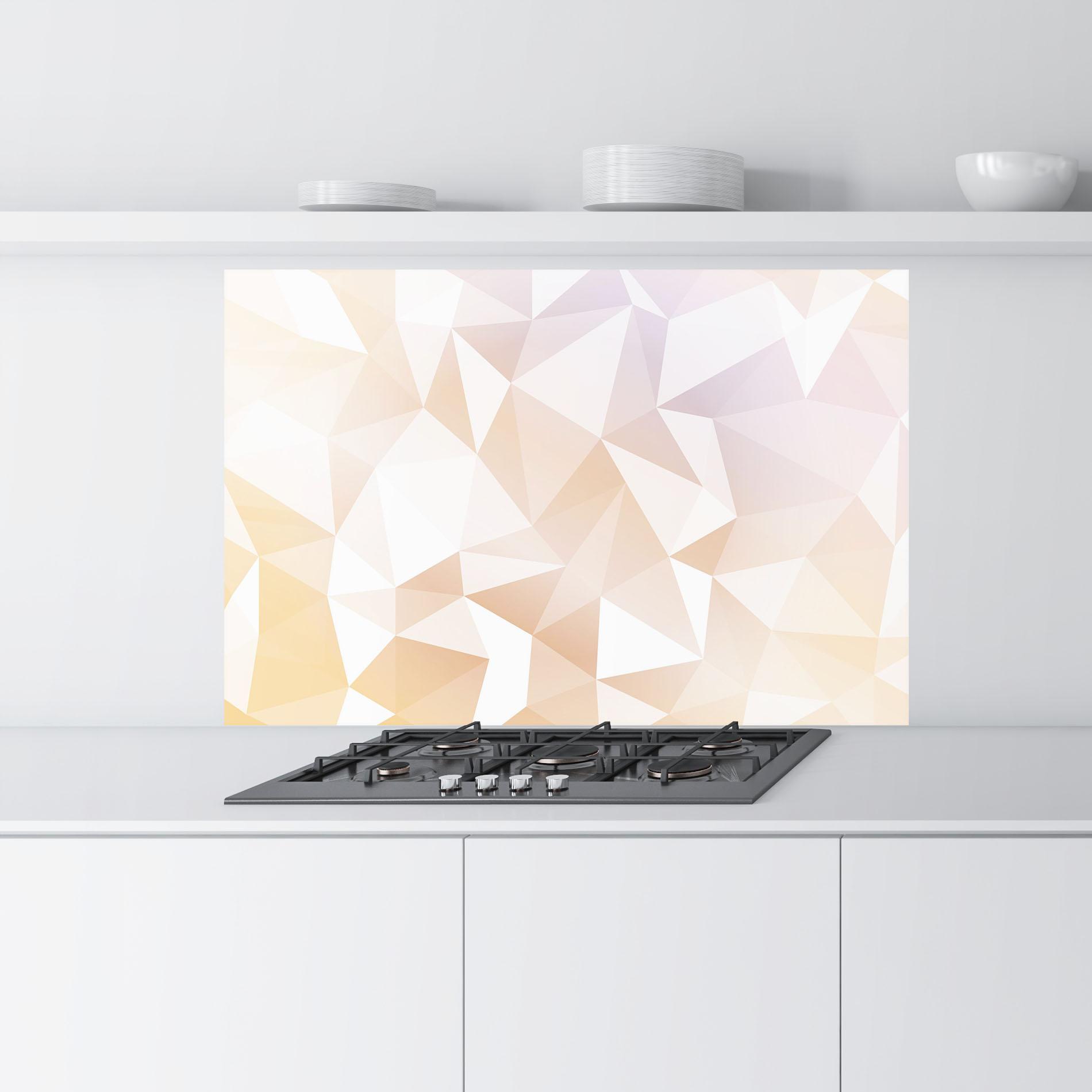 Küchenrückwand Glas Light Pink Triangle mockup 9