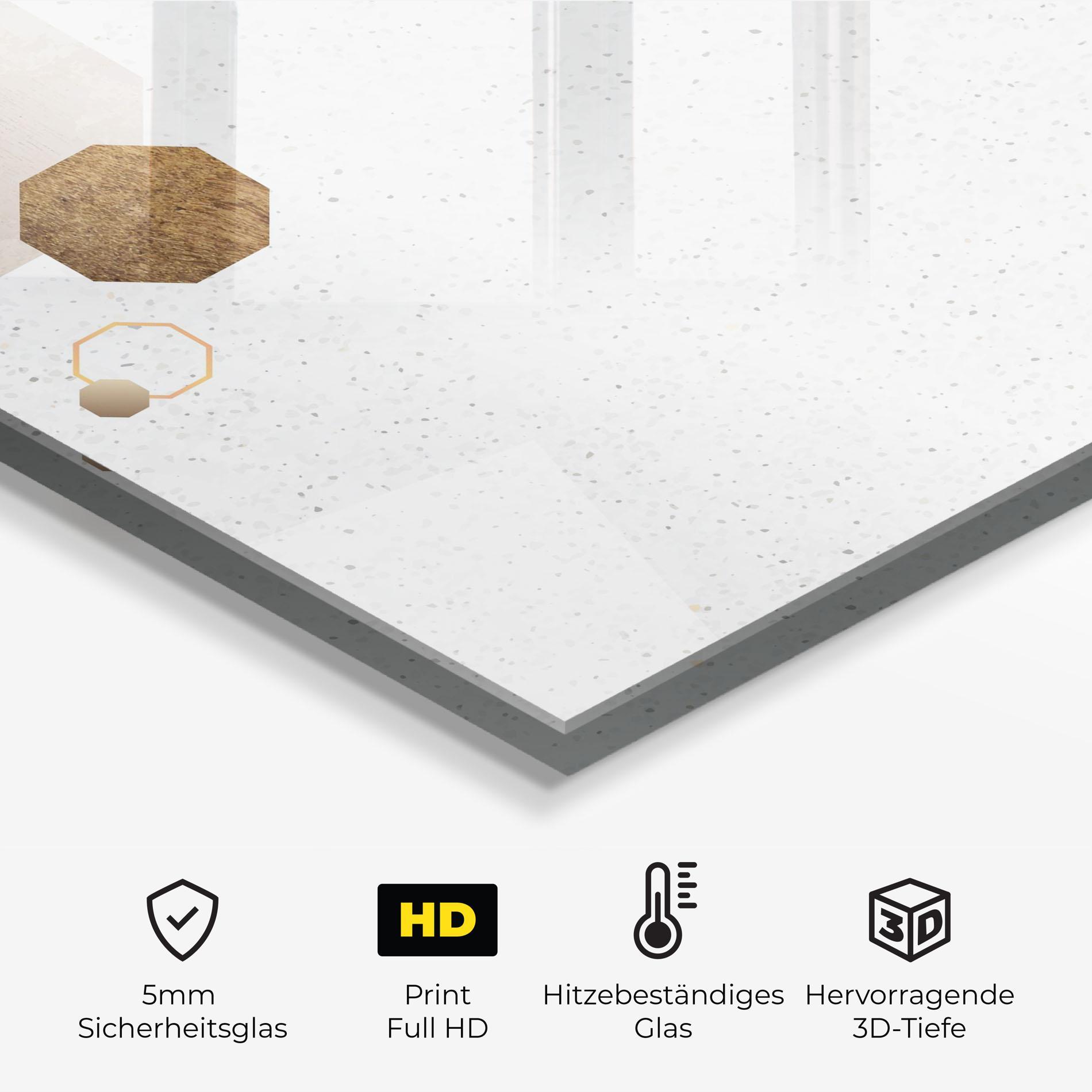 Küchenrückwand Glas Big Hexagon mockup 2