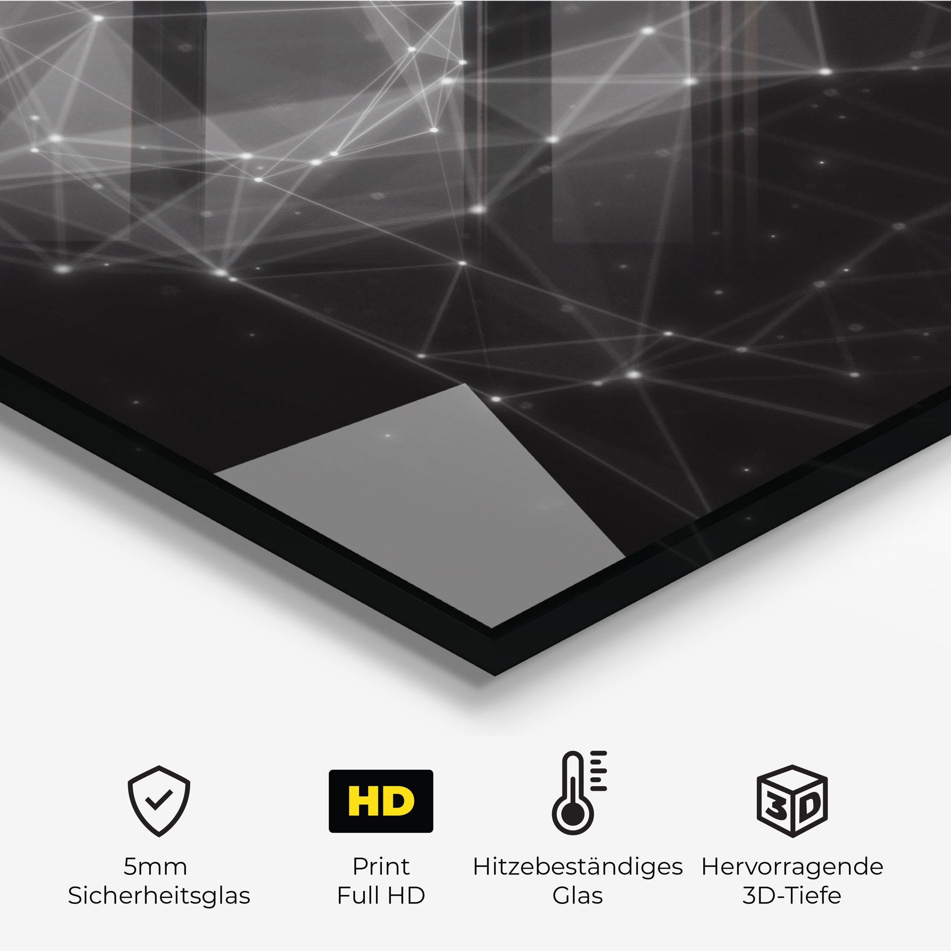 Küchenrückwand Glas Connecting Lines mockup 2