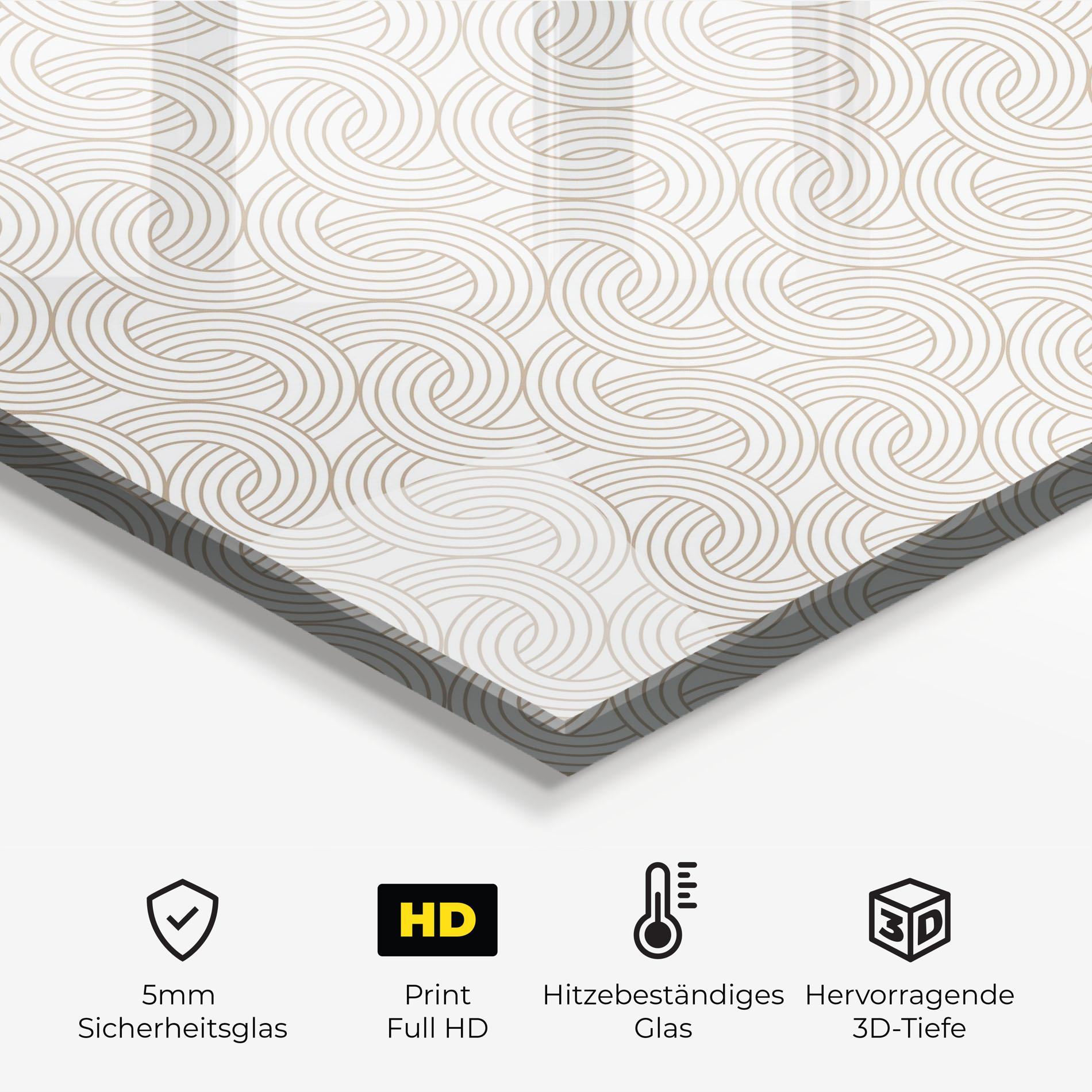 Küchenrückwand Glas Cream Lines mockup 2