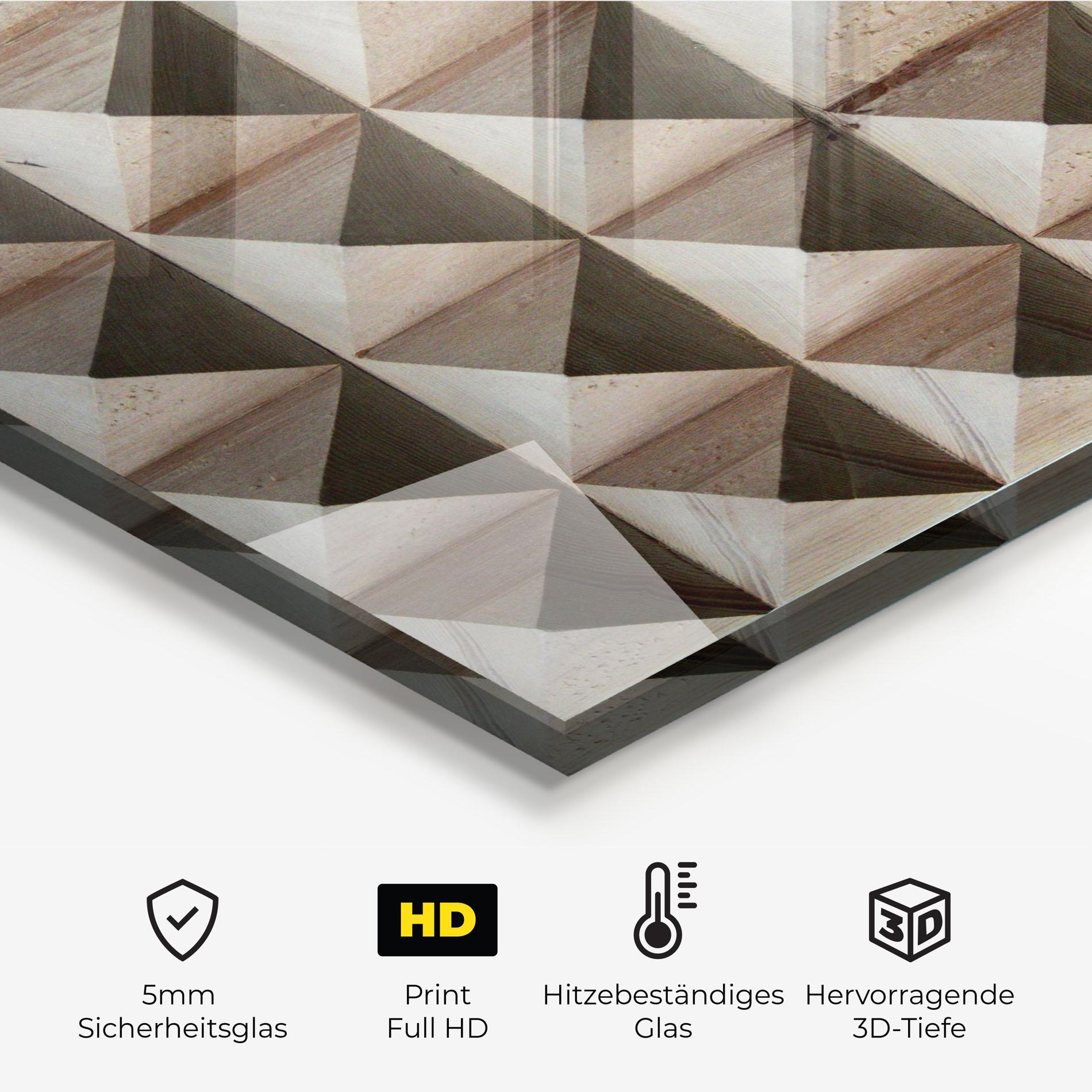 Küchenrückwand Glas Cream Pyramid mockup 2