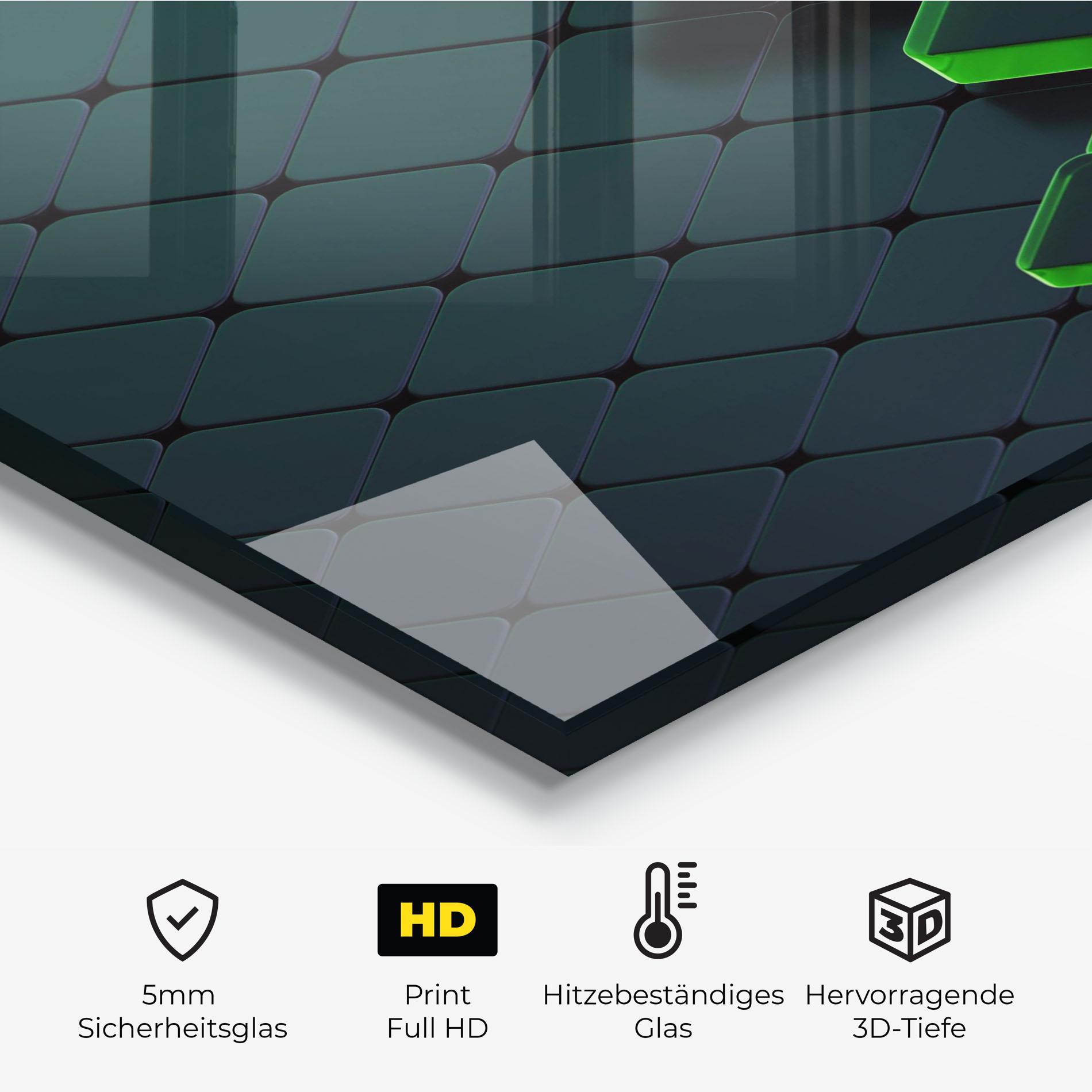 Küchenrückwand Glas Green Square Floating mockup 2