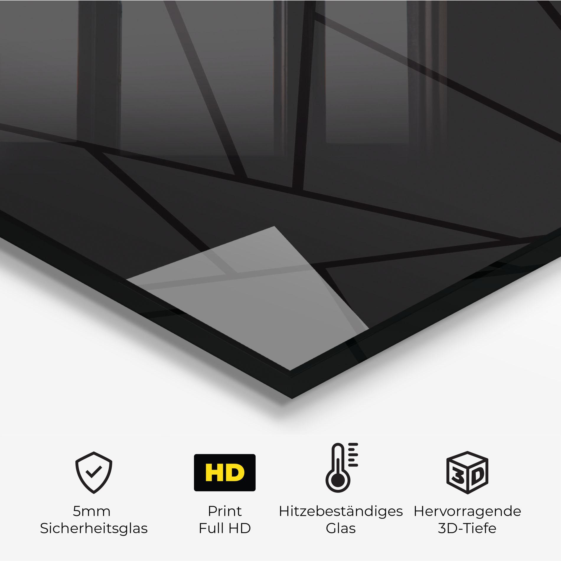 Küchenrückwand Glas Grey Triangle mockup 2