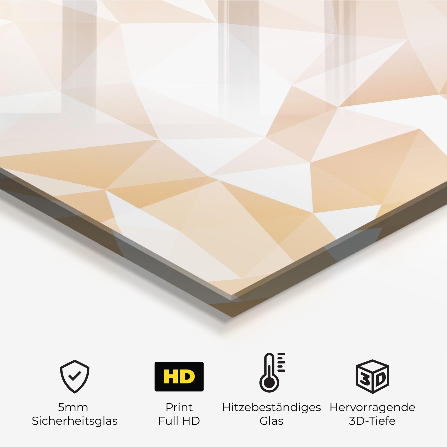 Küchenrückwand Glas Light Pink Triangle mockup 2